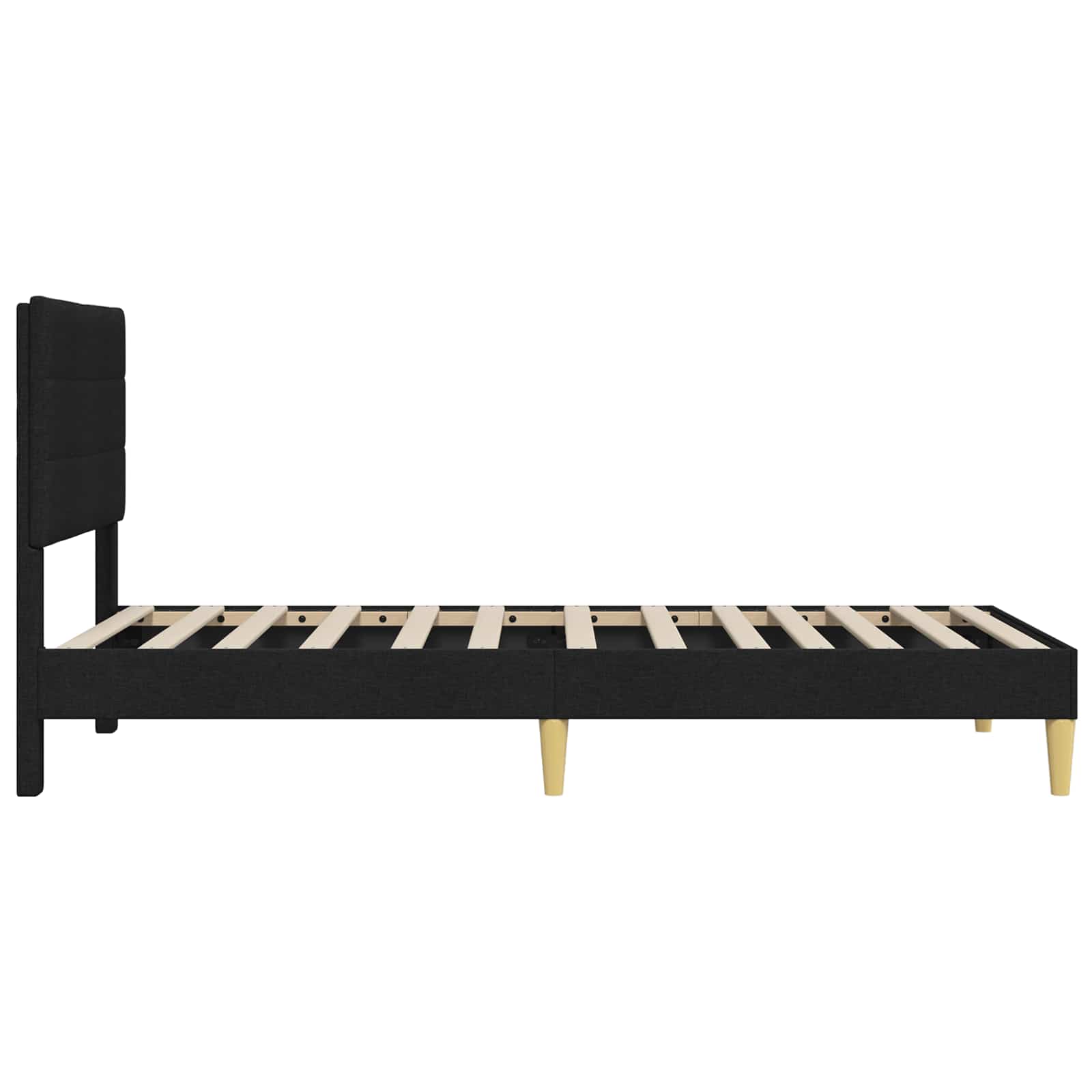 Krevetna konstrukcija s uzglavljem Crna 80 x 200 cm Tkanina