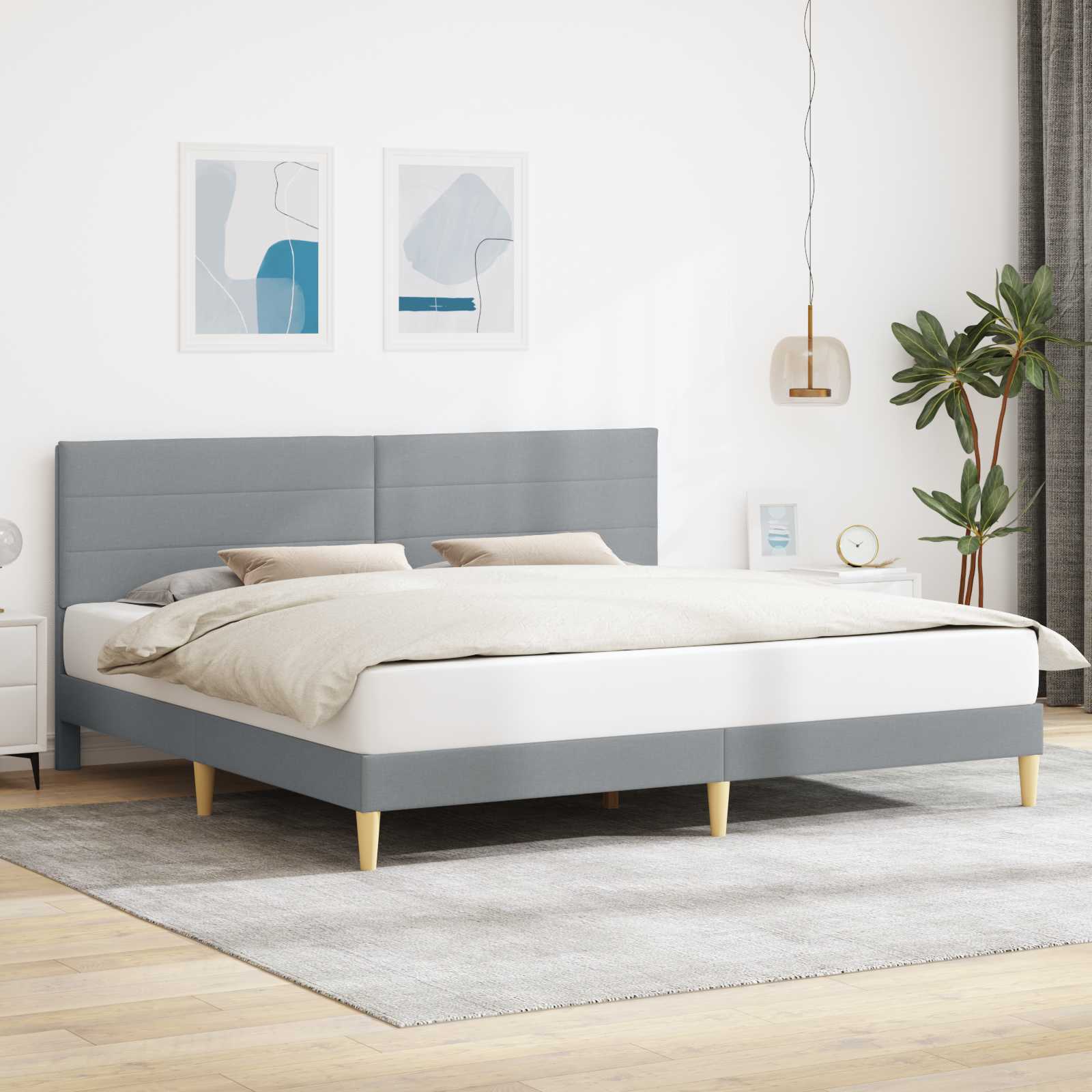 Krevetna konstrukcija Svjetlosiva 180 x 200 cm Tkanina