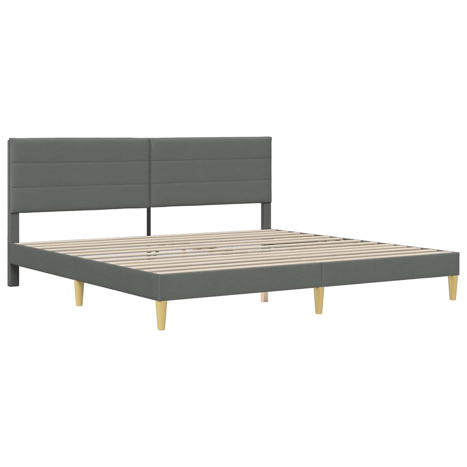 Krevetna konstrukcija Tamnosiva 200 x 200 cm Tkanina