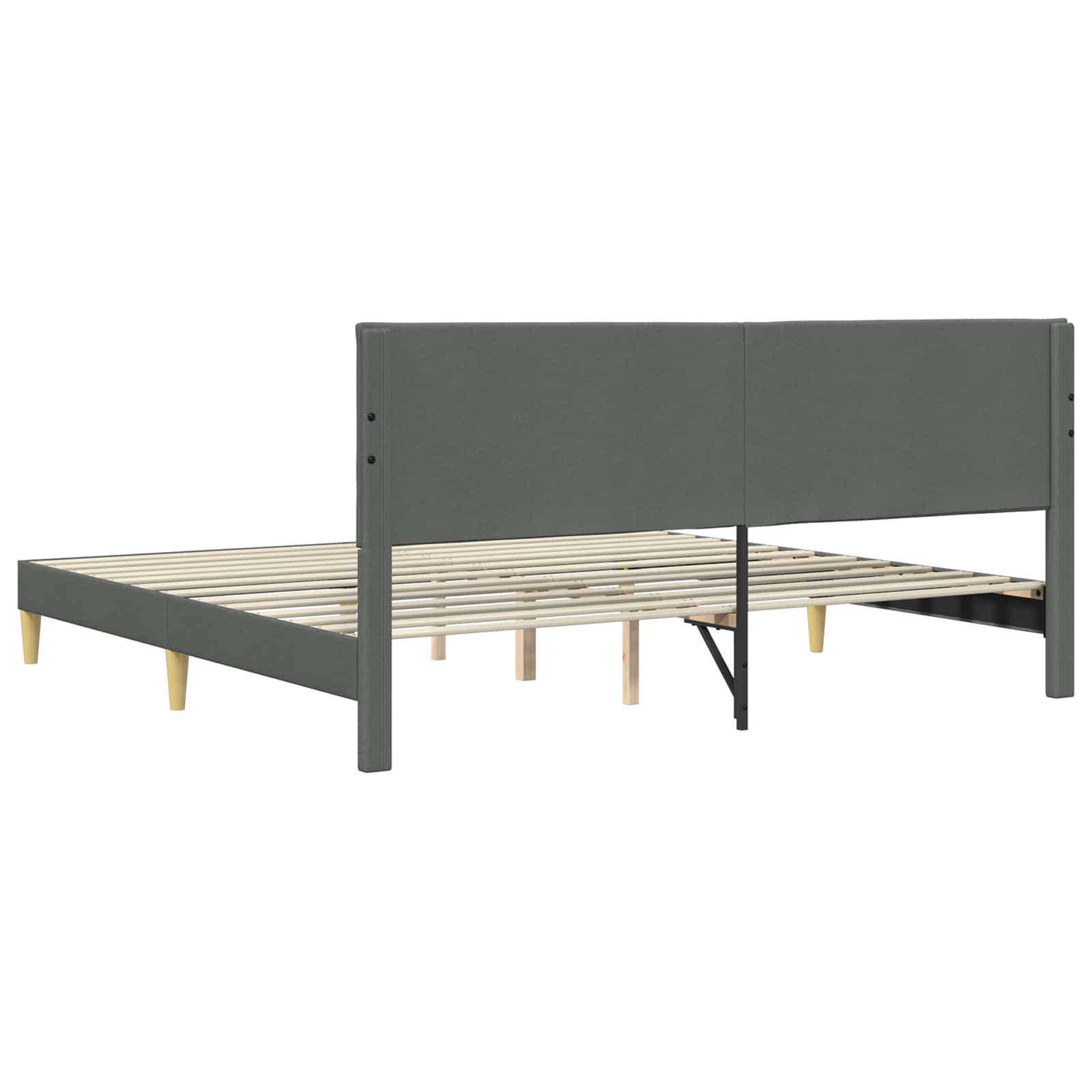Krevetna konstrukcija Tamnosiva 200 x 200 cm Tkanina