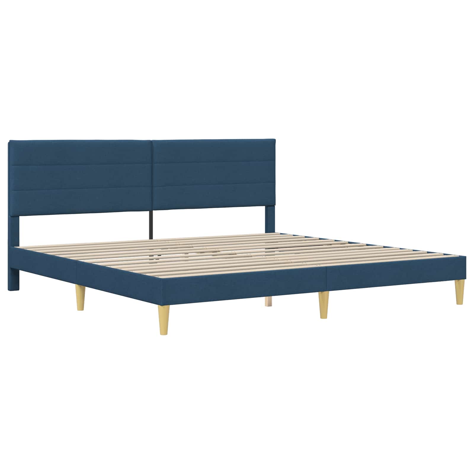 Krevetna konstrukcija s uzglavljem Plava 200 x 200 cm Tkanina