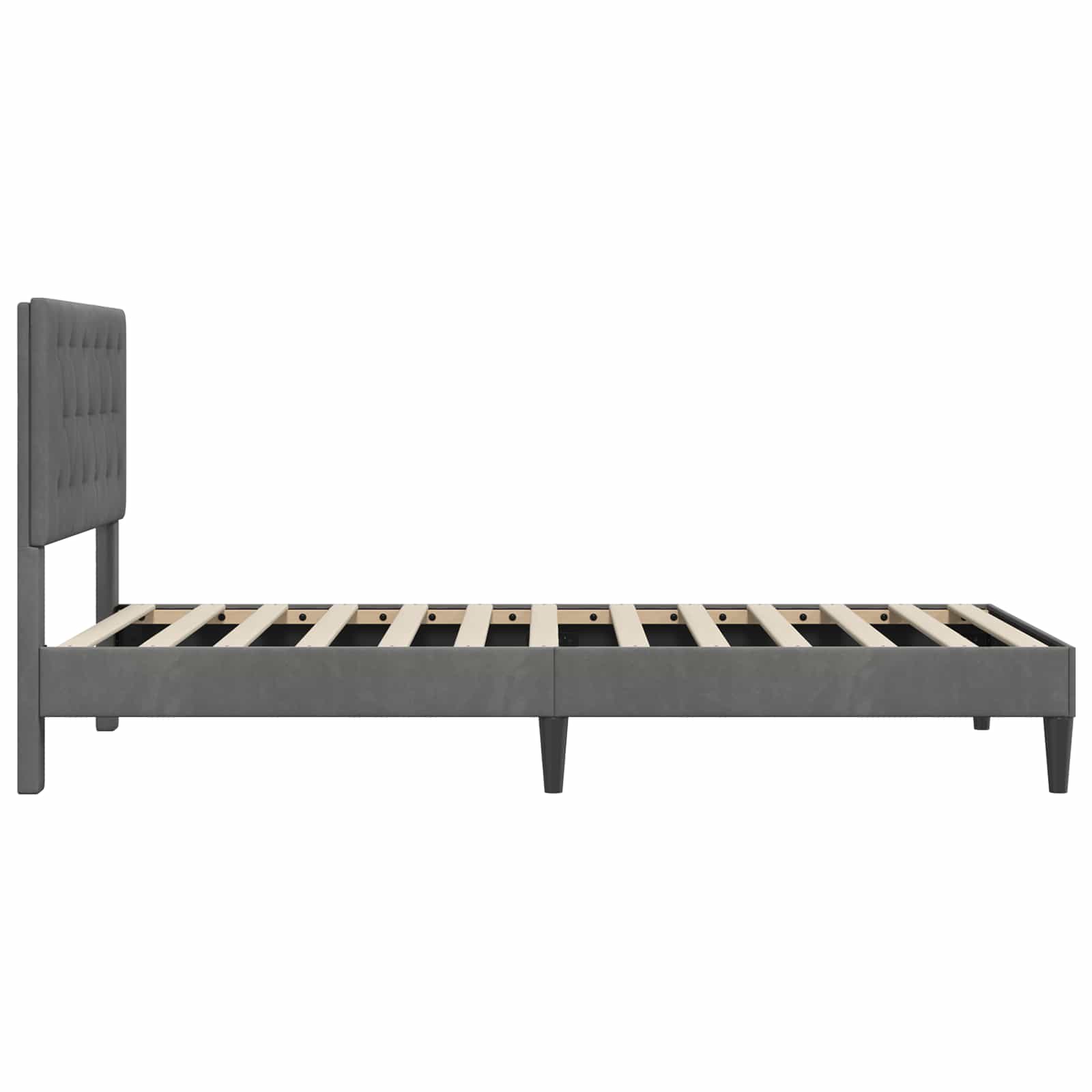 Krevetna konstrukcija s uzglavljem Tamnosiva 90 x 200 cm Baršun