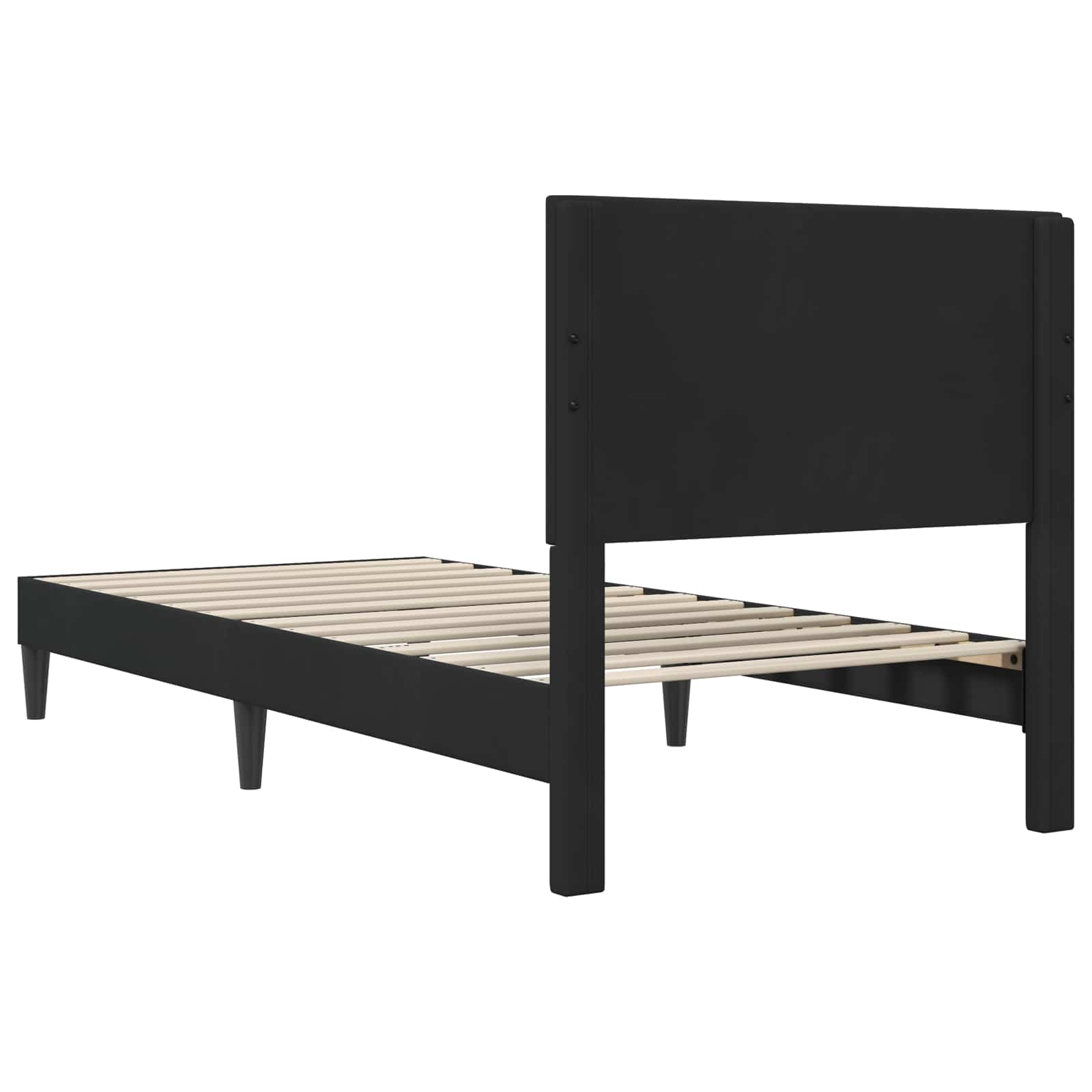 Krevetna konstrukcija s uzglavljem Crna 90 x 200 cm Baršun