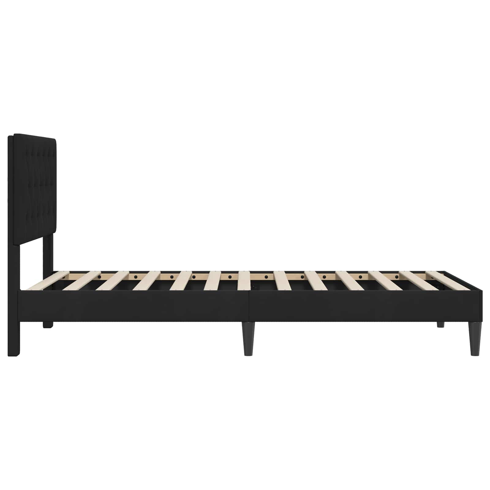 Krevetna konstrukcija s uzglavljem Crna 90 x 200 cm Baršun