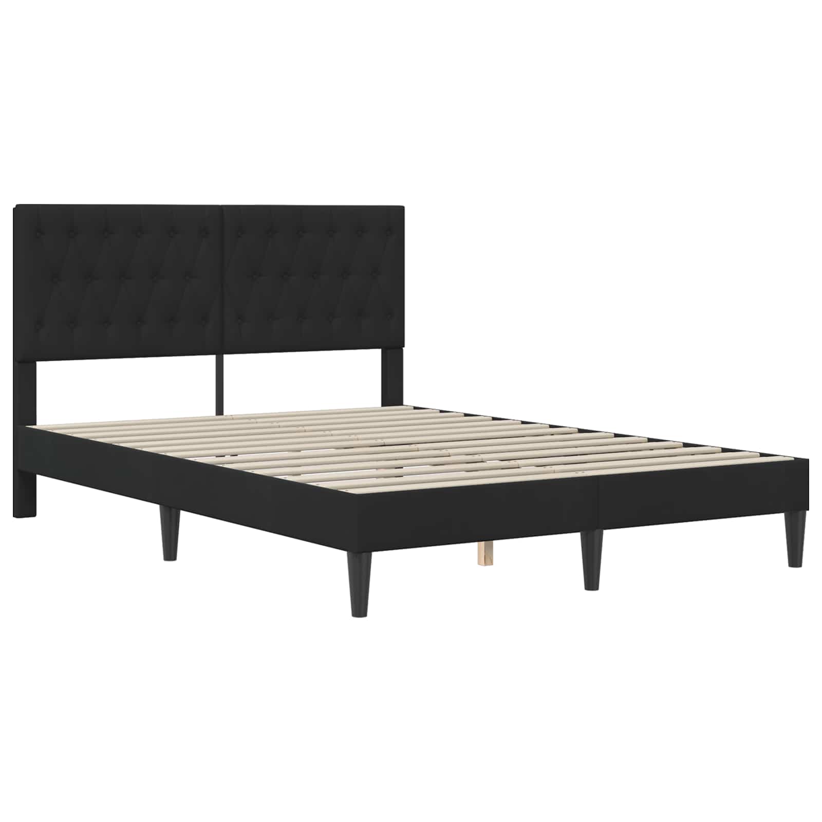 Krevetna konstrukcija s uzglavljem Crna 120 x 200 cm Baršun
