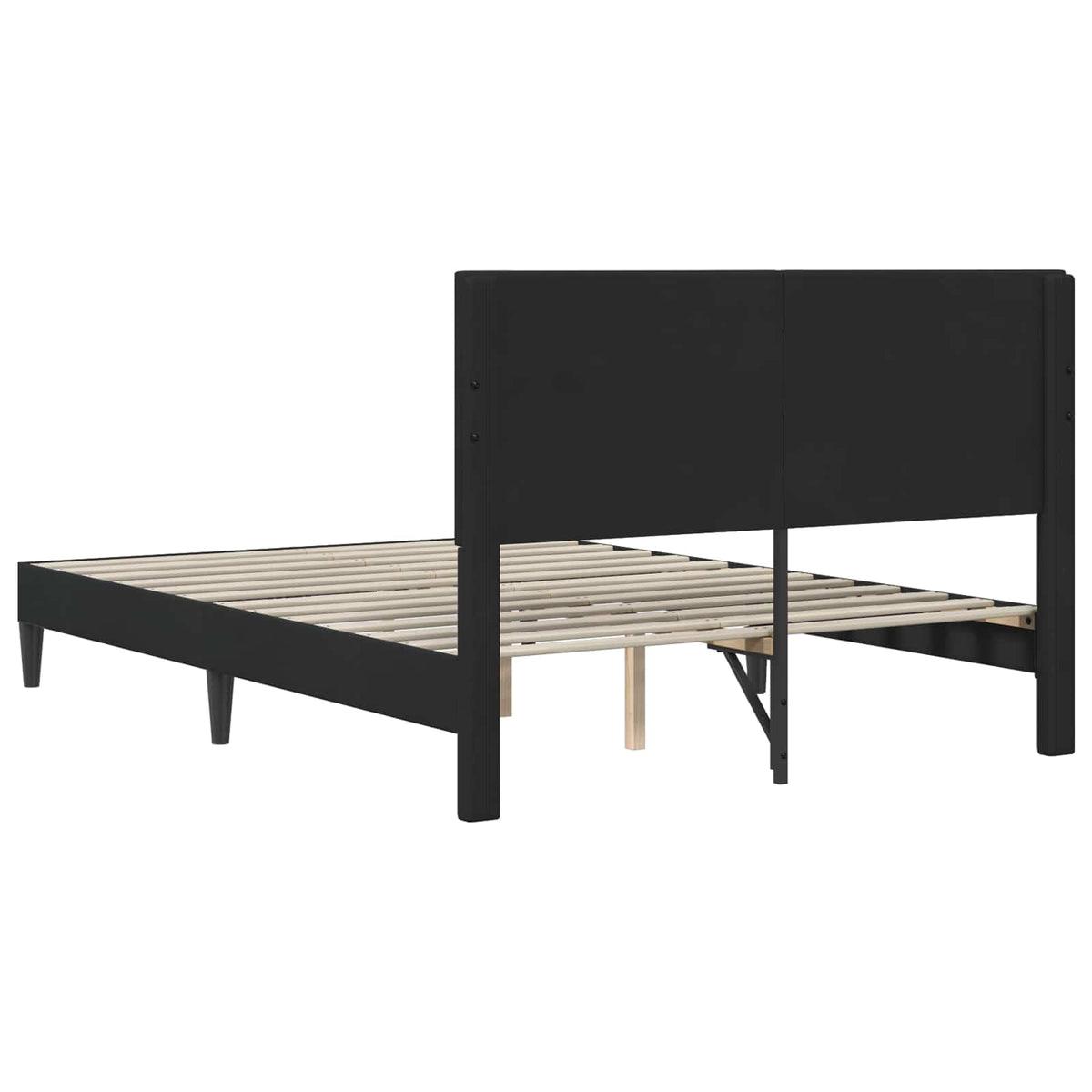 Krevetna konstrukcija s uzglavljem Crna 140 x 200 cm Baršun
