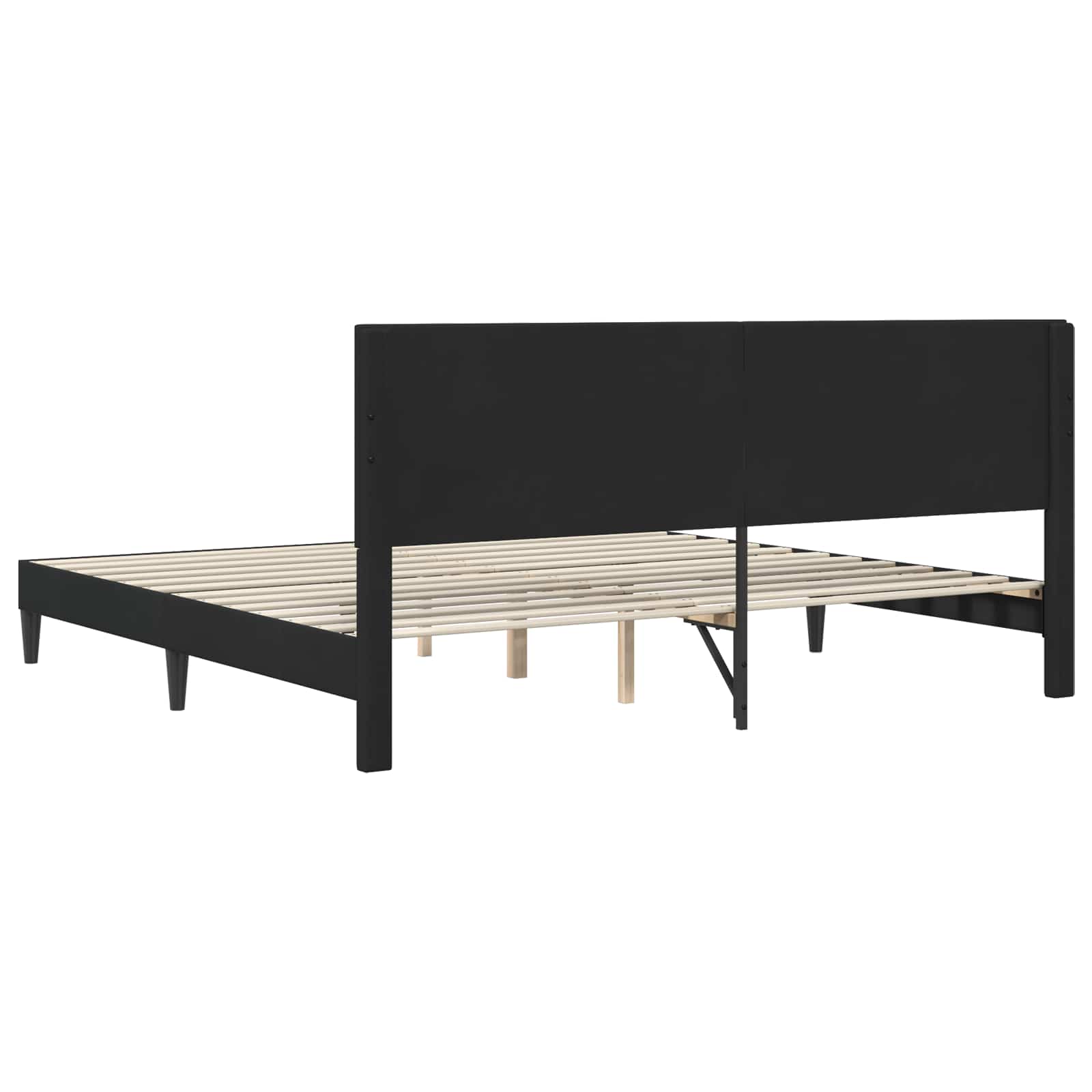 Krevetna konstrukcija s uzglavljem Crna 180 x 200 cm Baršun