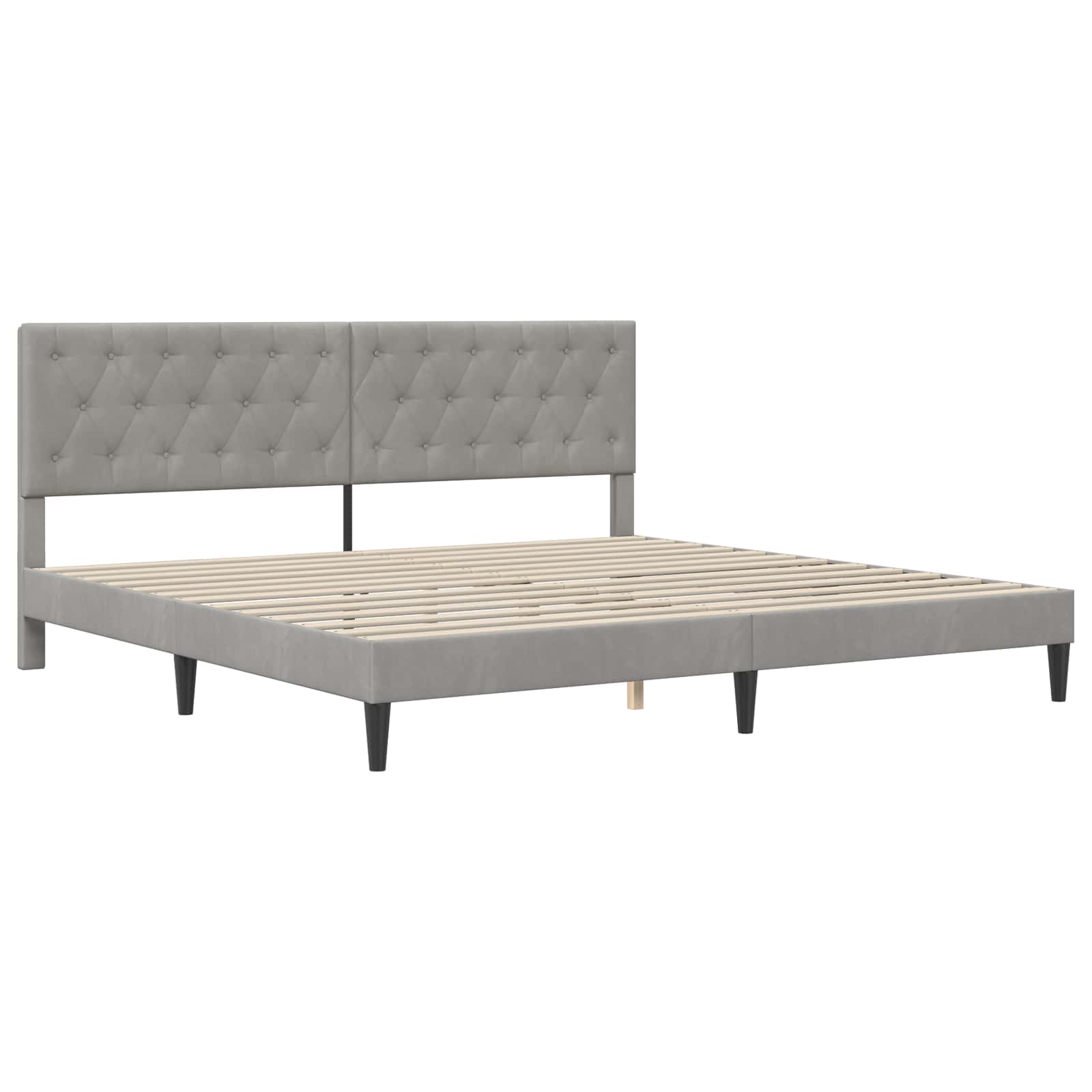 Krevetna konstrukcija Svjetlosiva 200 x 200 cm Baršun