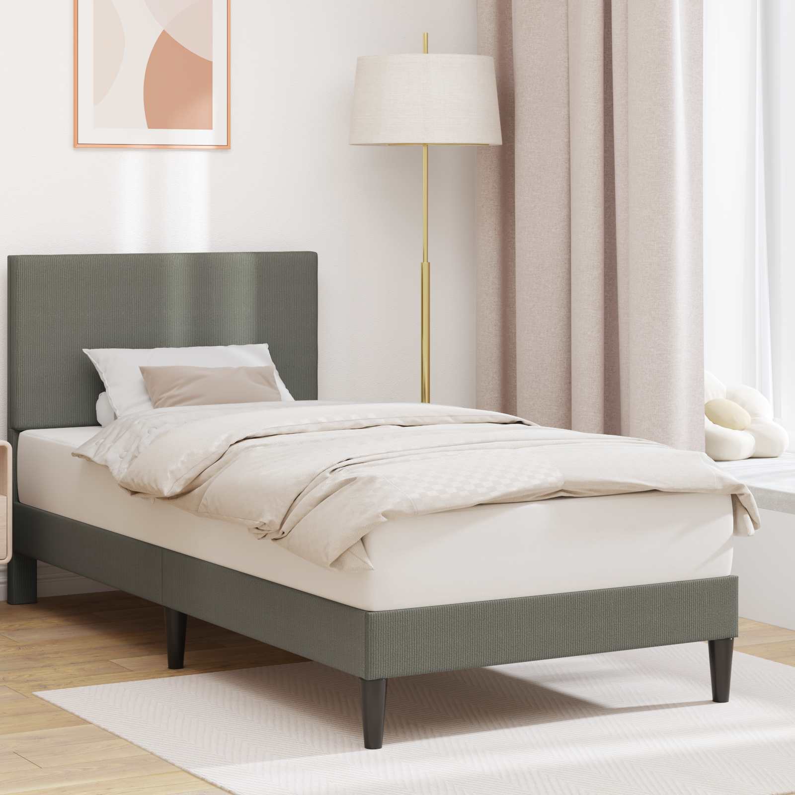 Krevetna konstrukcija Svjetlosiva 100 x 200 cm Kordura tekstil