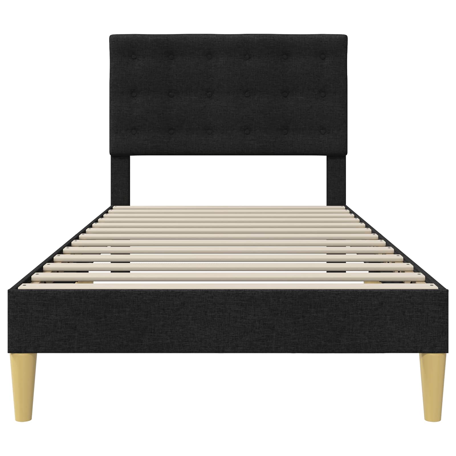 Krevetna konstrukcija s uzglavljem Crna 80 x 200 cm Tkanina