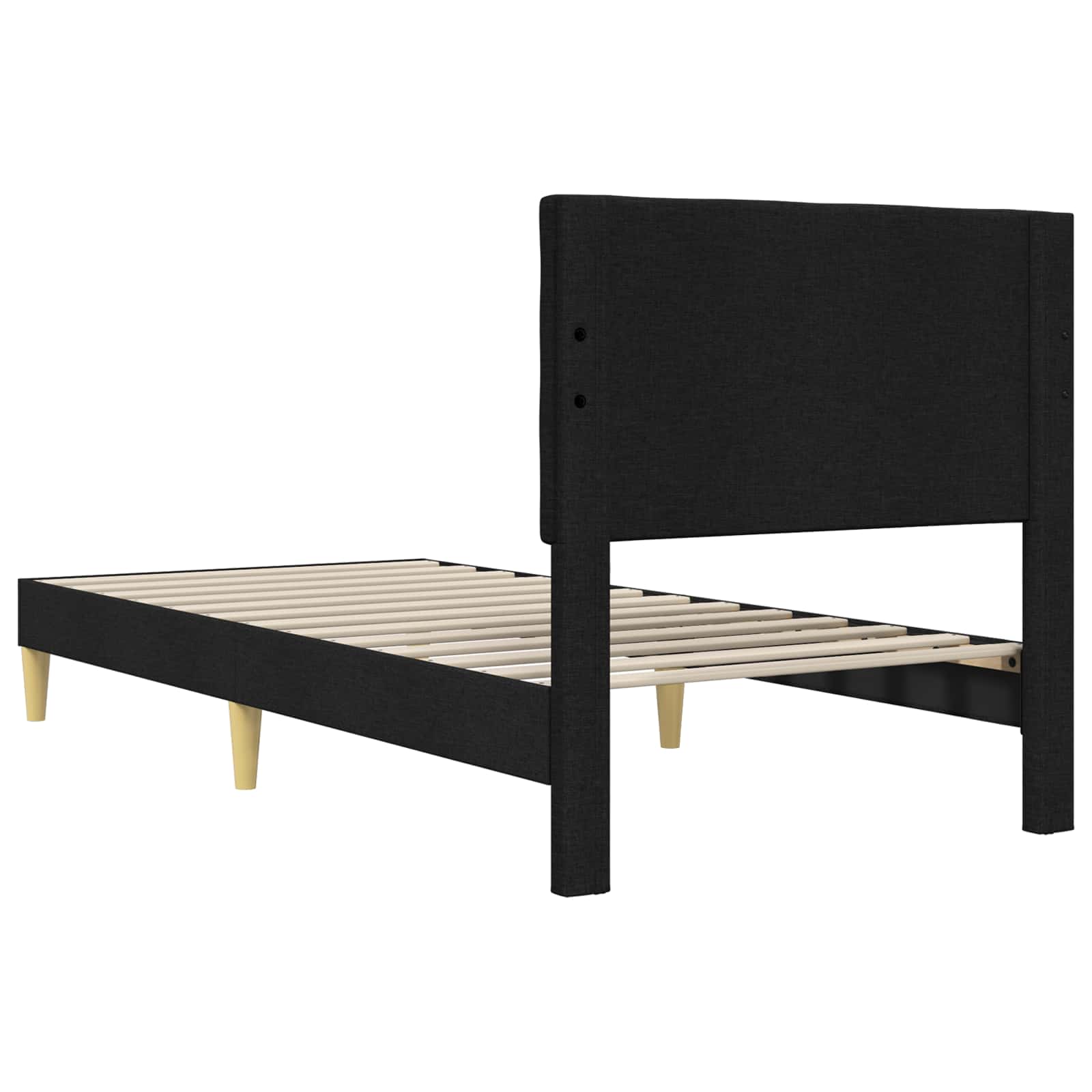 Krevetna konstrukcija s uzglavljem Crna 100 x 200 cm Tkanina