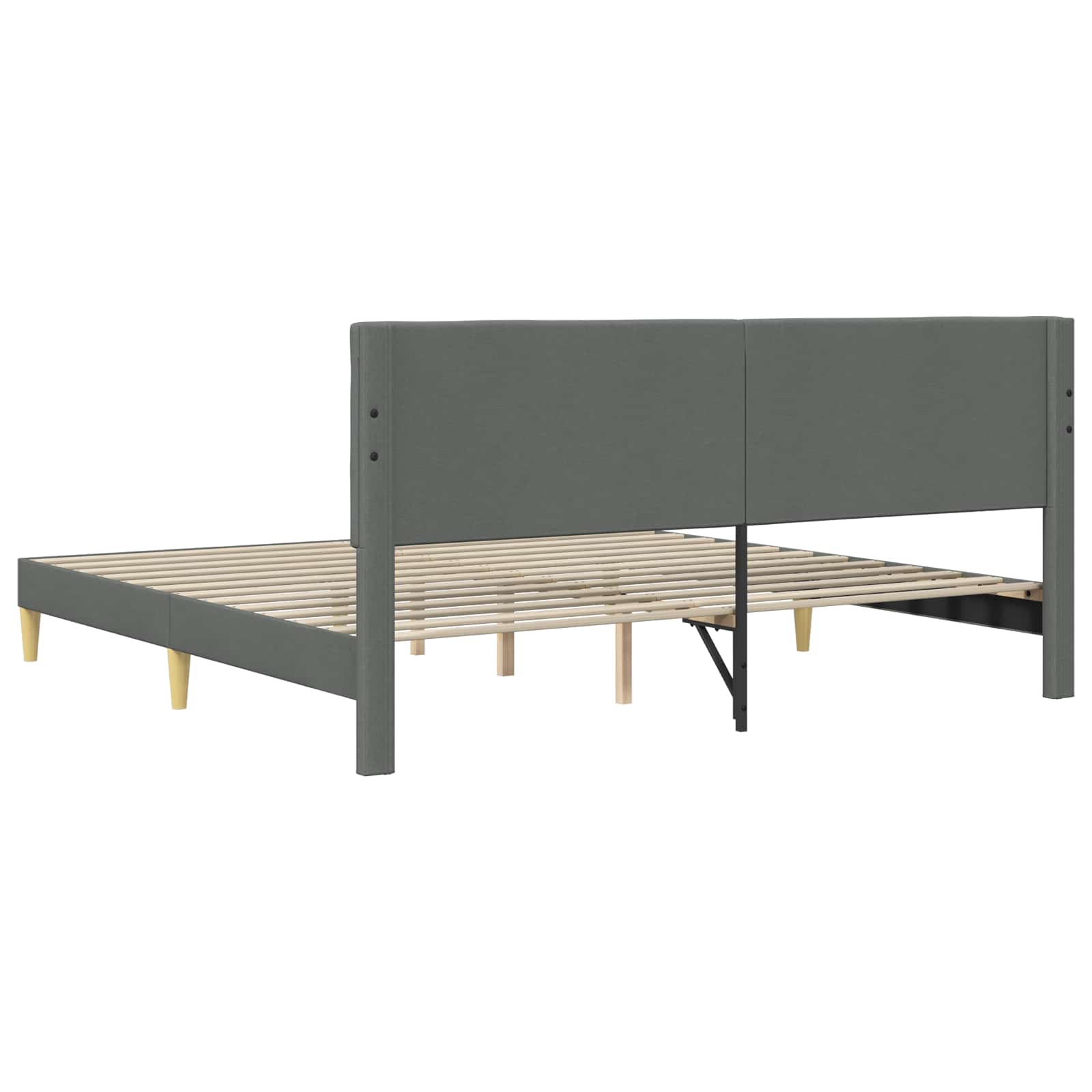 Krevetna konstrukcija Tamnosiva 200 x 200 cm Tkanina