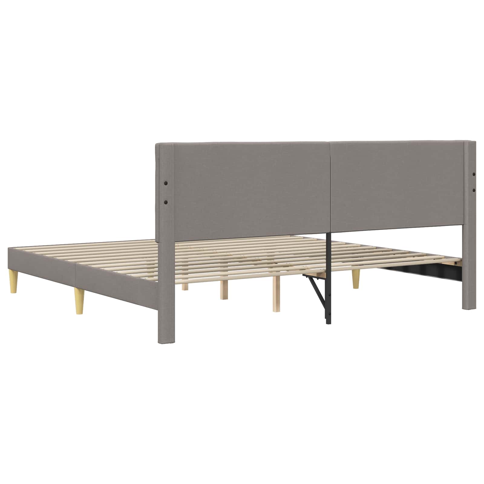 Krevetna konstrukcija Sivosmeđa 200 x 200 cm Tkanina