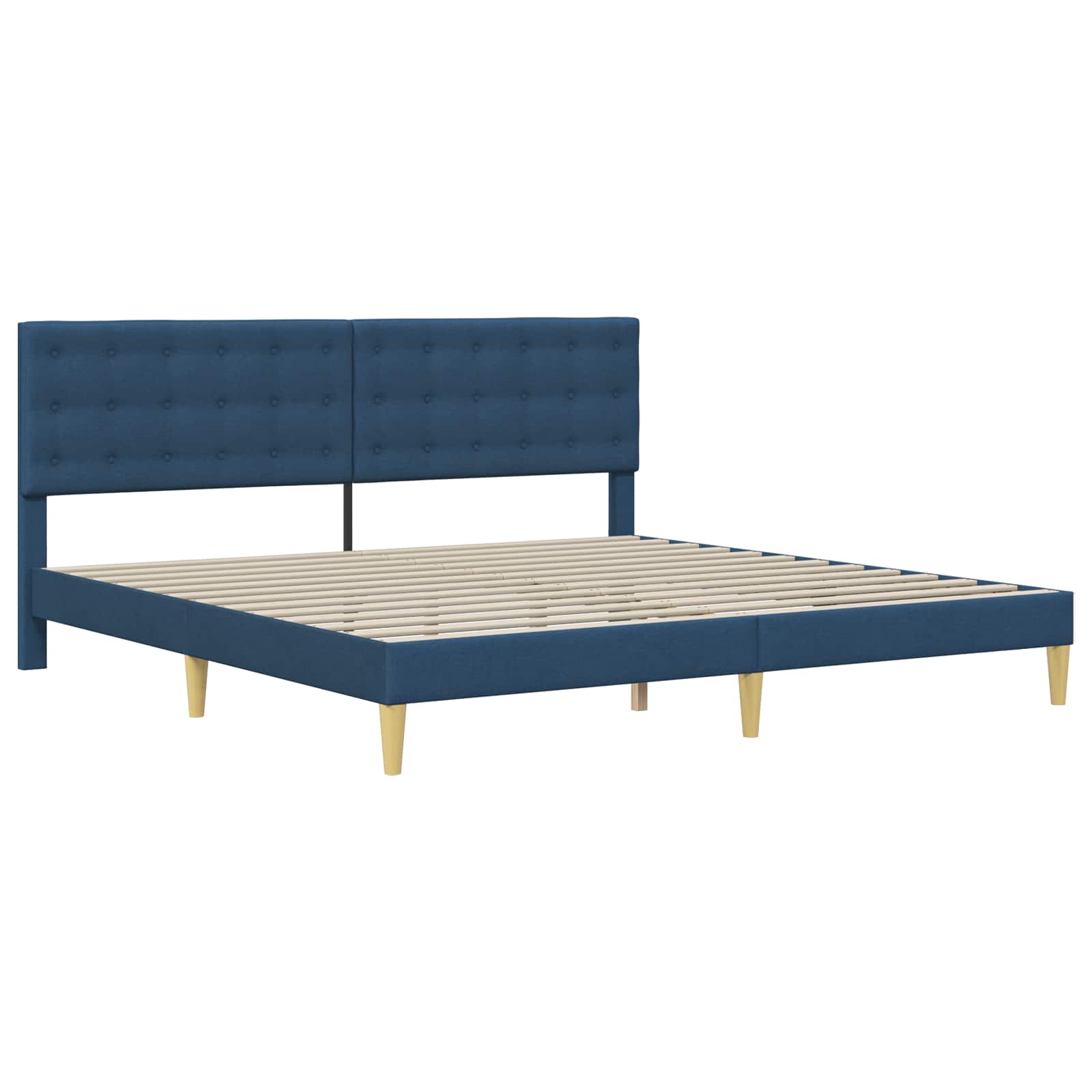 Krevetna konstrukcija s uzglavljem Plava 200 x 200 cm Tkanina