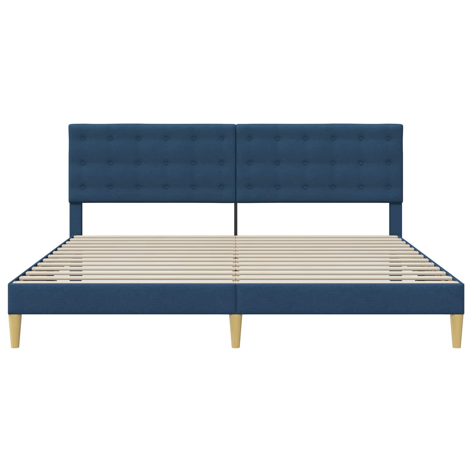 Krevetna konstrukcija s uzglavljem Plava 200 x 200 cm Tkanina