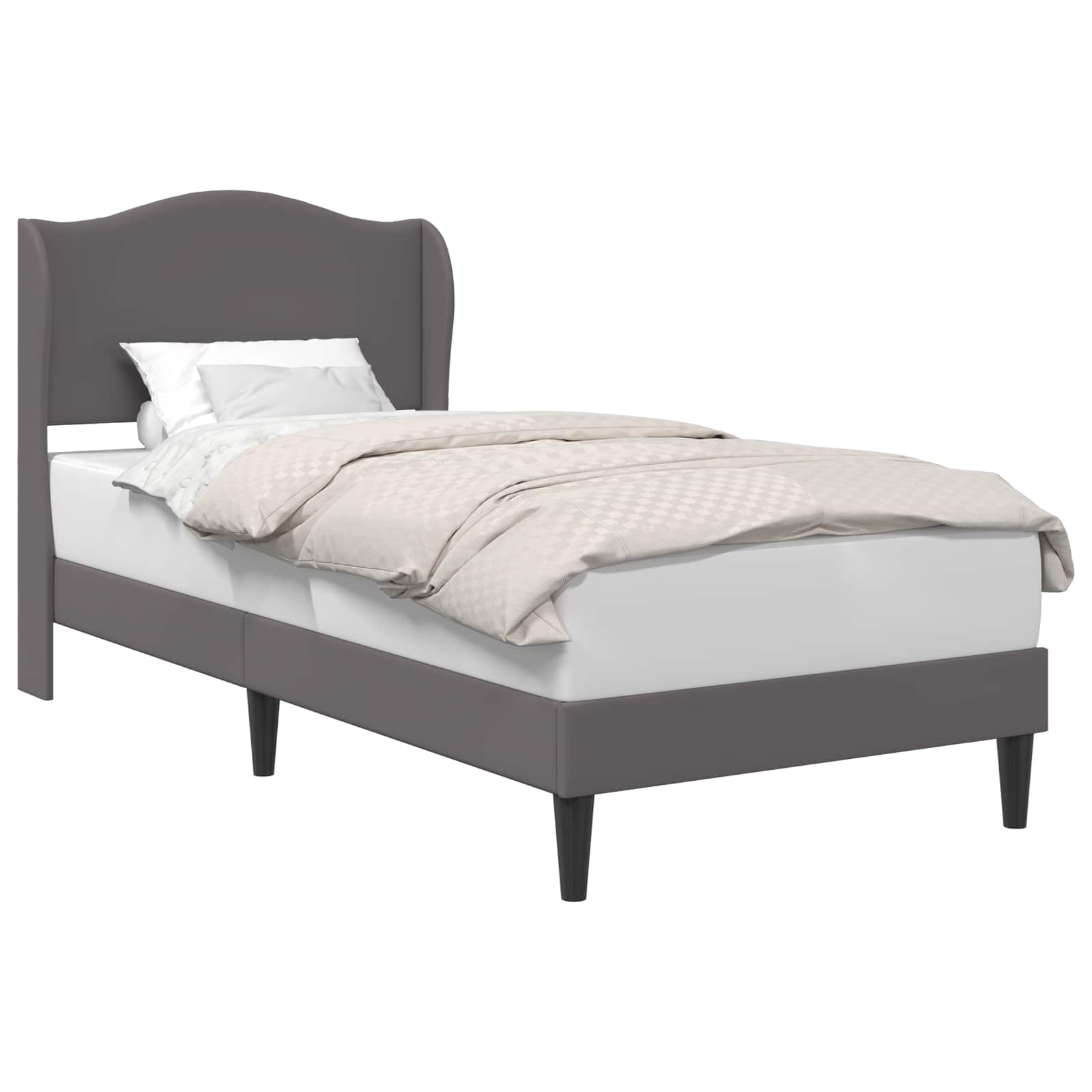 Krevetna konstrukcija Siva 90 x 200 cm Umjetna koža