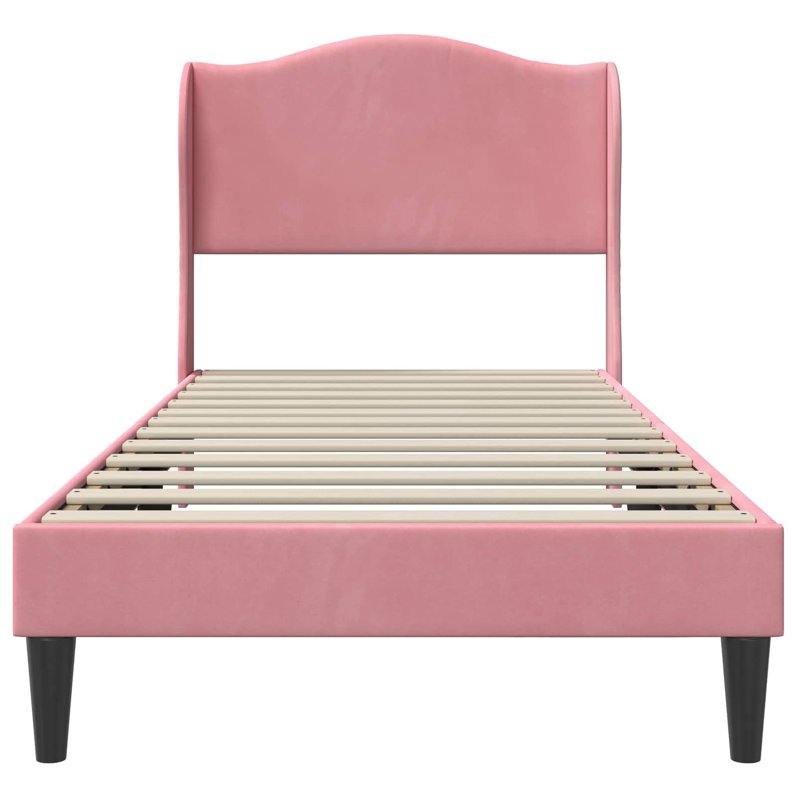 Krevetna konstrukcija s uzglavljem Ružičasta 90 x 190 cm Baršun