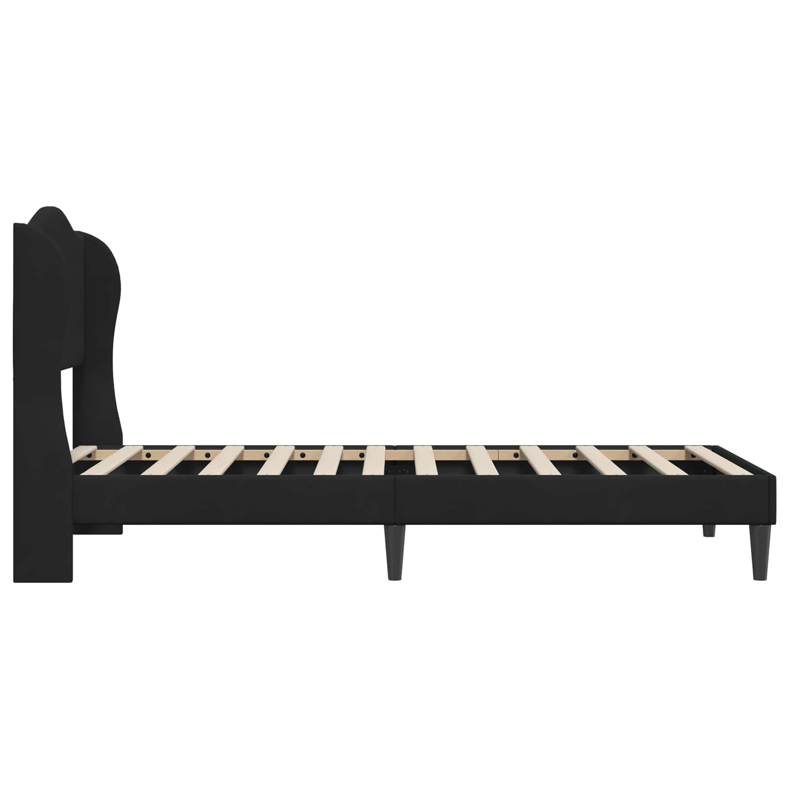 Krevetna konstrukcija s uzglavljem Crna 90 x 190 cm Baršun