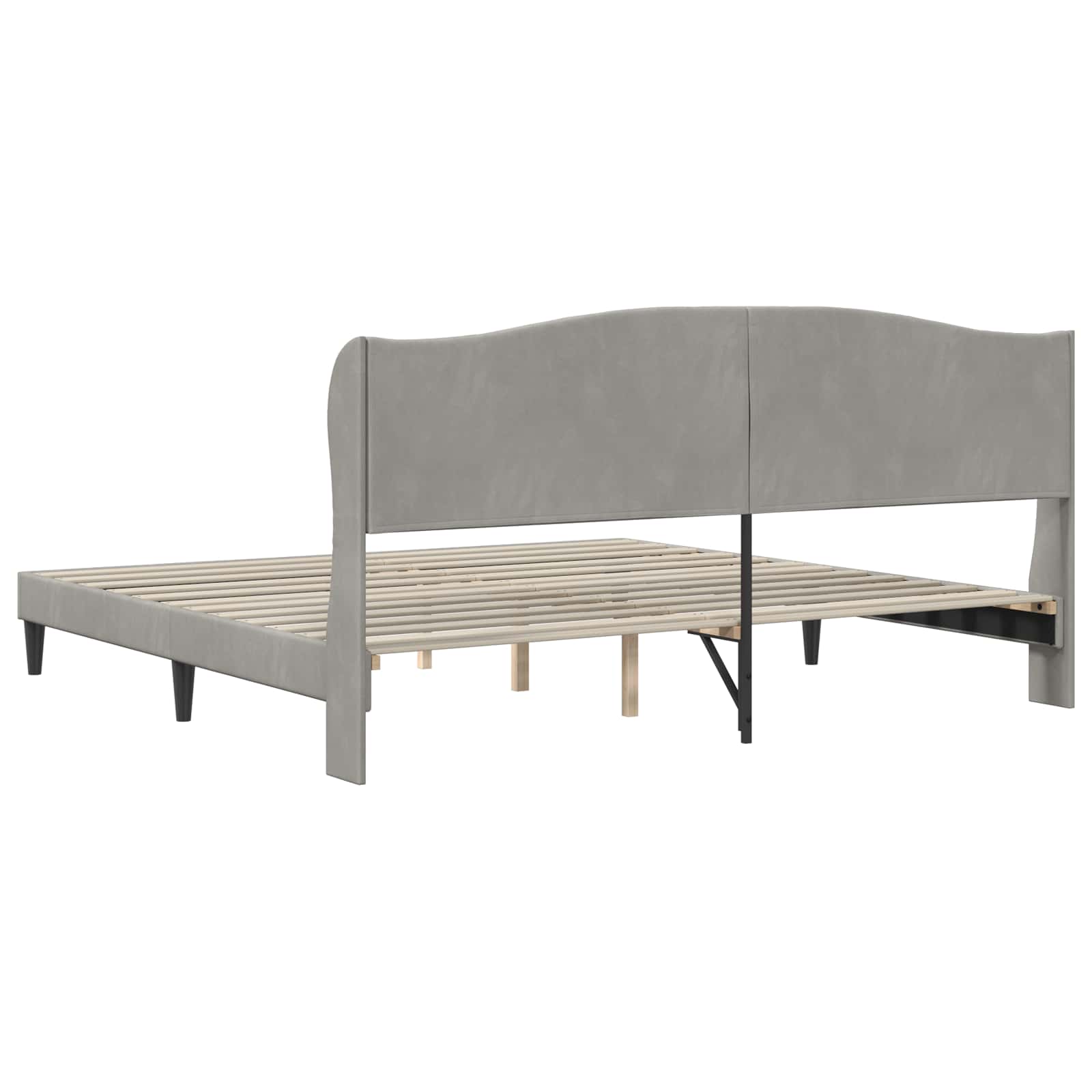 Krevetna konstrukcija Svjetlosiva 200 x 200 cm Baršun
