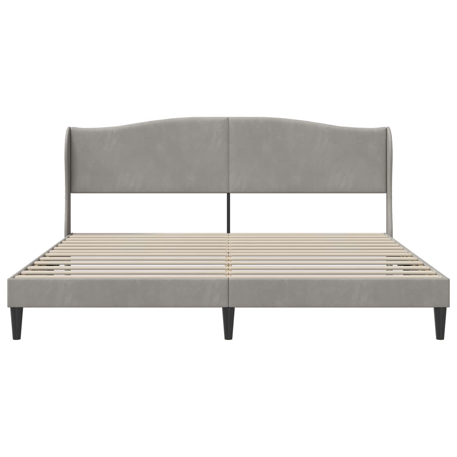 Krevetna konstrukcija Svjetlosiva 200 x 200 cm Baršun