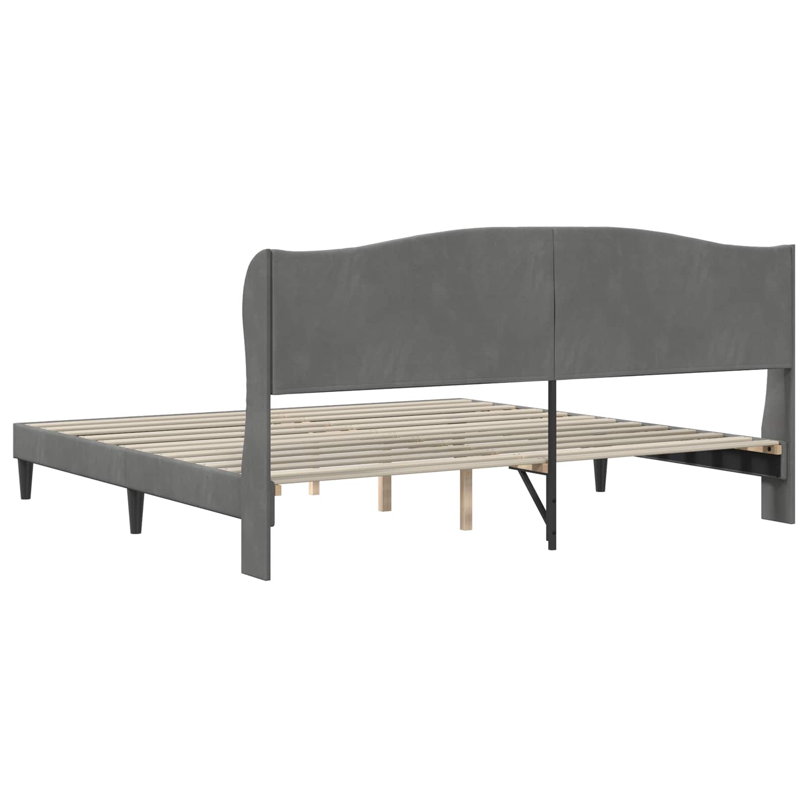 Krevetna konstrukcija Tamnosiva 200 x 200 cm Baršun