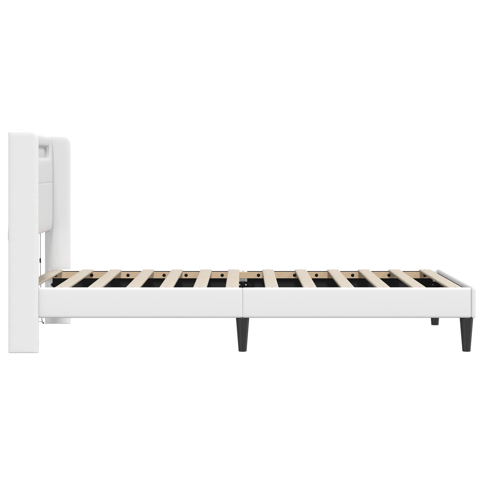 Krevetna konstrukcija Bijela 80 x 200 cm Umjetna koža