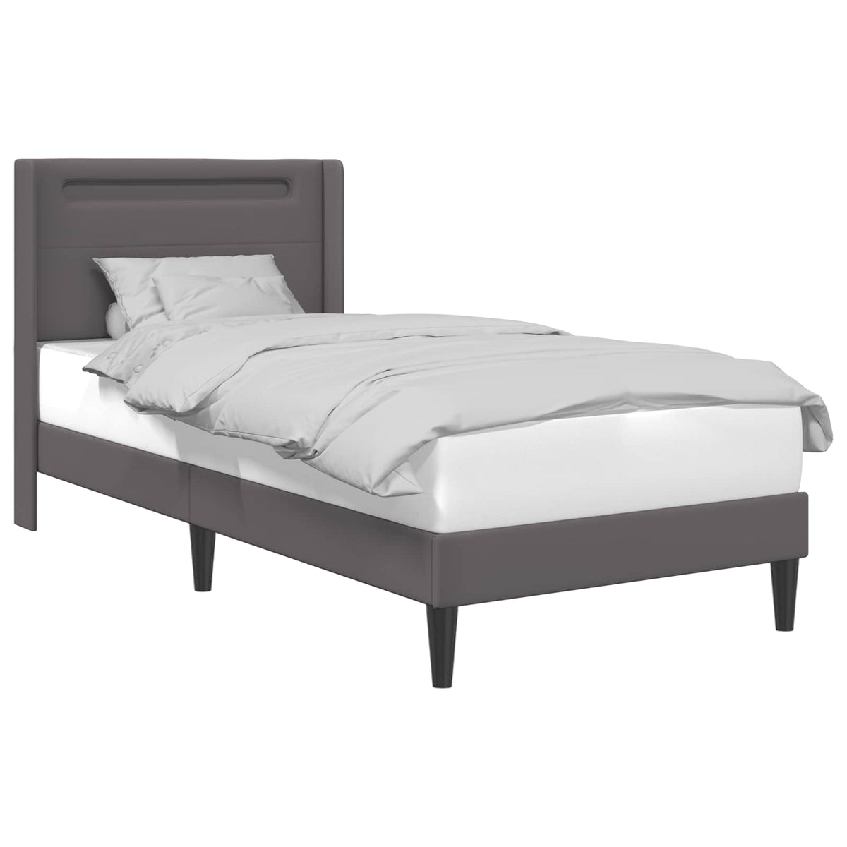 Krevetna konstrukcija Siva 90 x 200 cm Umjetna koža