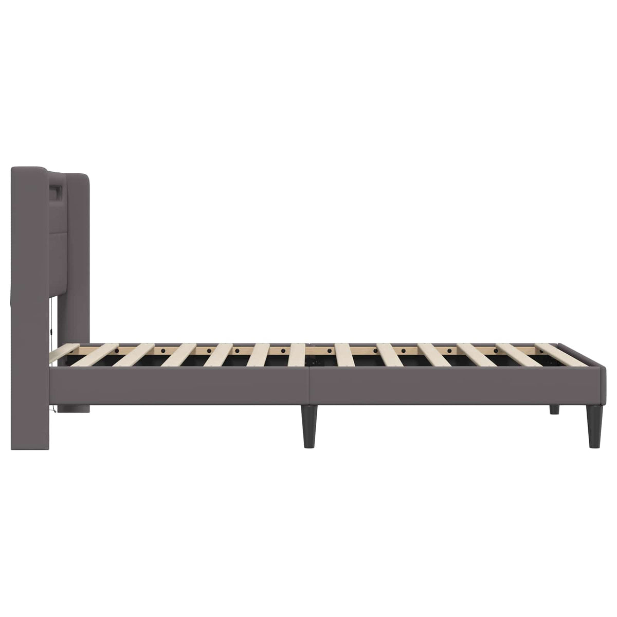 Krevetna konstrukcija Siva 90 x 200 cm Umjetna koža