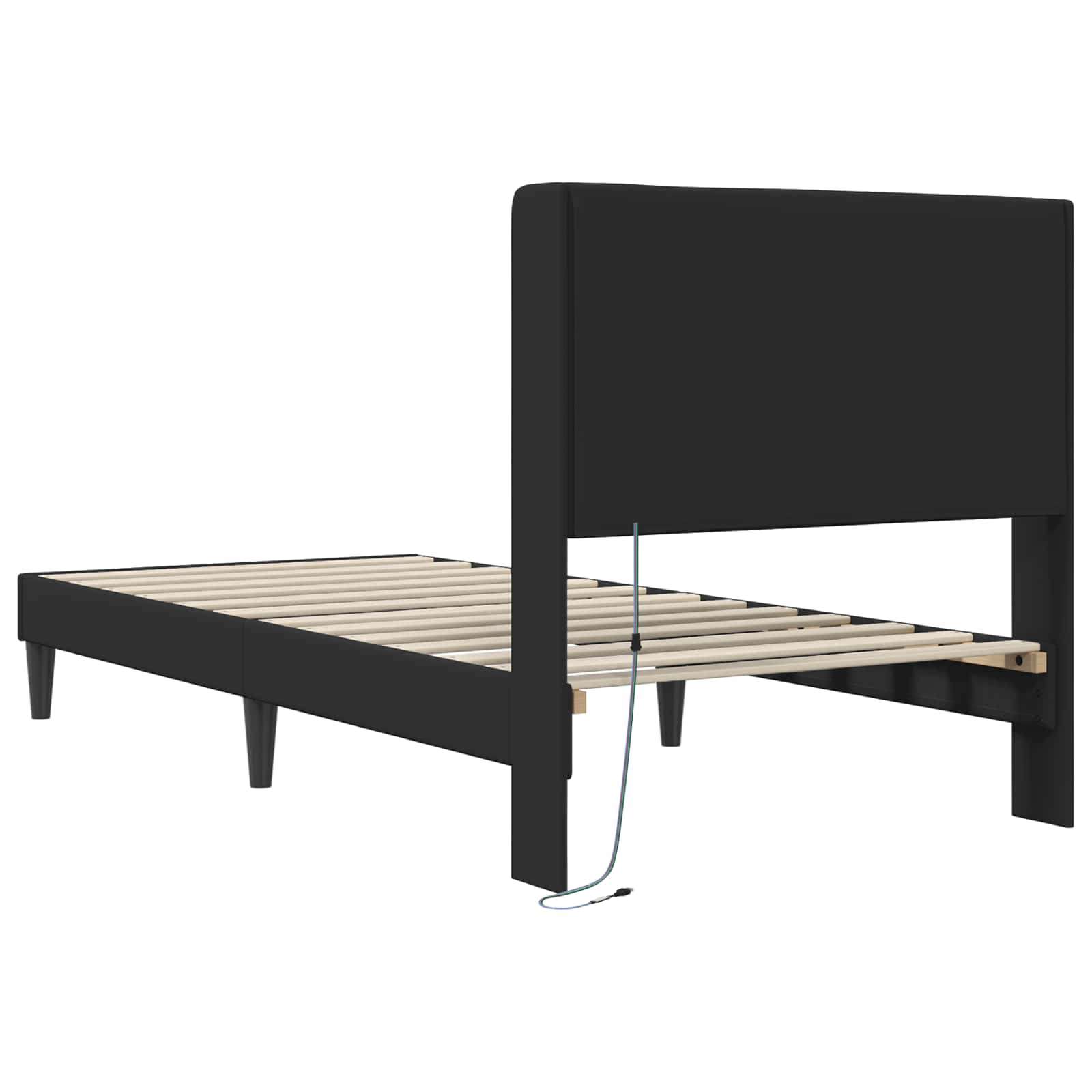 Krevetna konstrukcija Crna 90 x 200 cm Umjetna koža