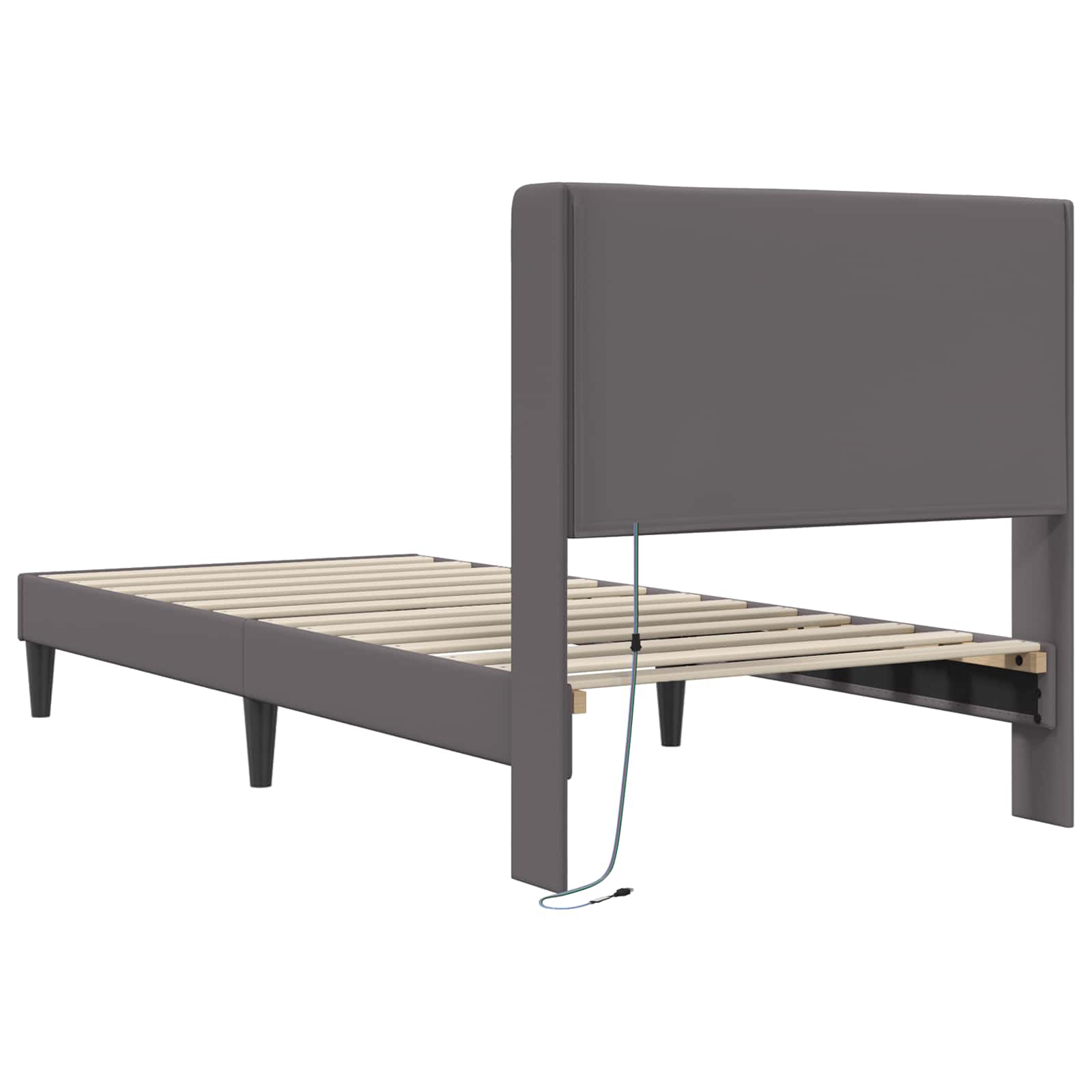 Krevetna konstrukcija Siva 100 x 200 cm Umjetna koža