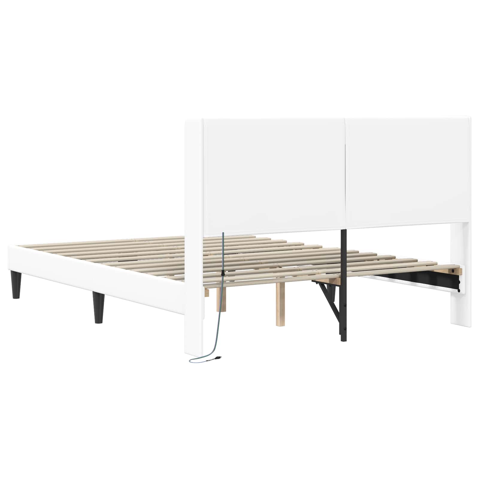 Krevetna konstrukcija Bijela 140 x 200 cm Umjetna koža