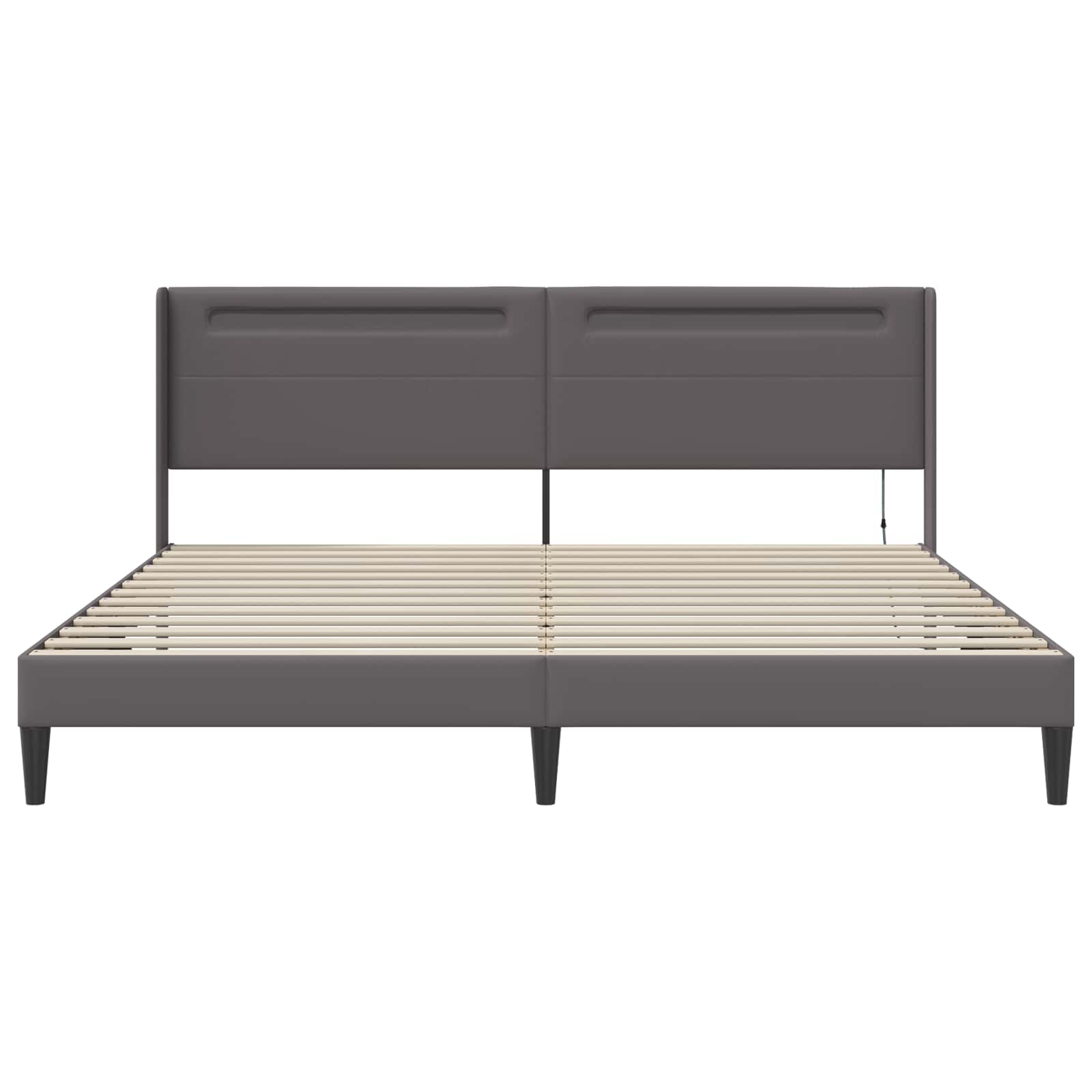Krevetna konstrukcija Siva 200 x200 cm Umjetna koža