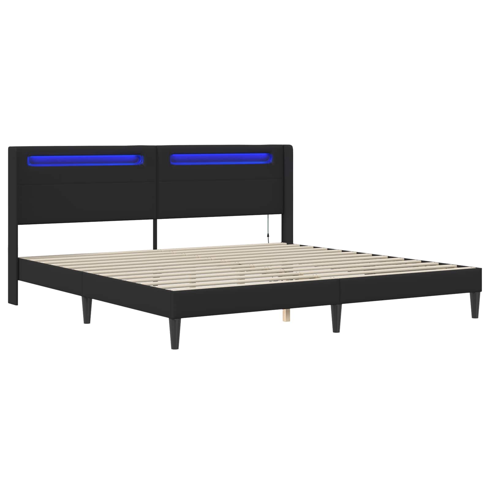 Krevetna konstrukcija Crna 200 x200 cm Umjetna koža