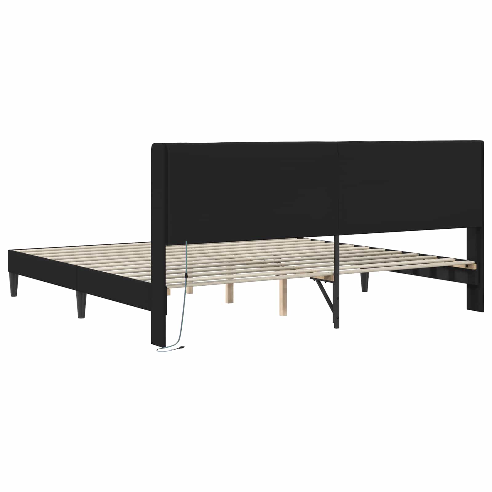 Krevetna konstrukcija Crna 200 x200 cm Umjetna koža