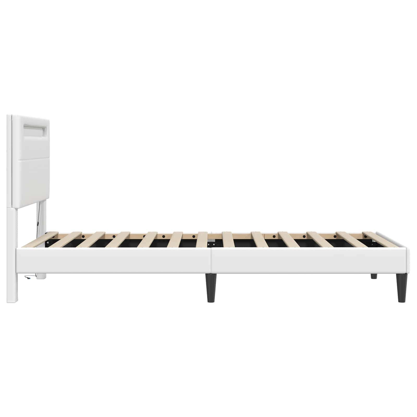 Krevetna konstrukcija Bijela 80 x 200 cm Umjetna koža