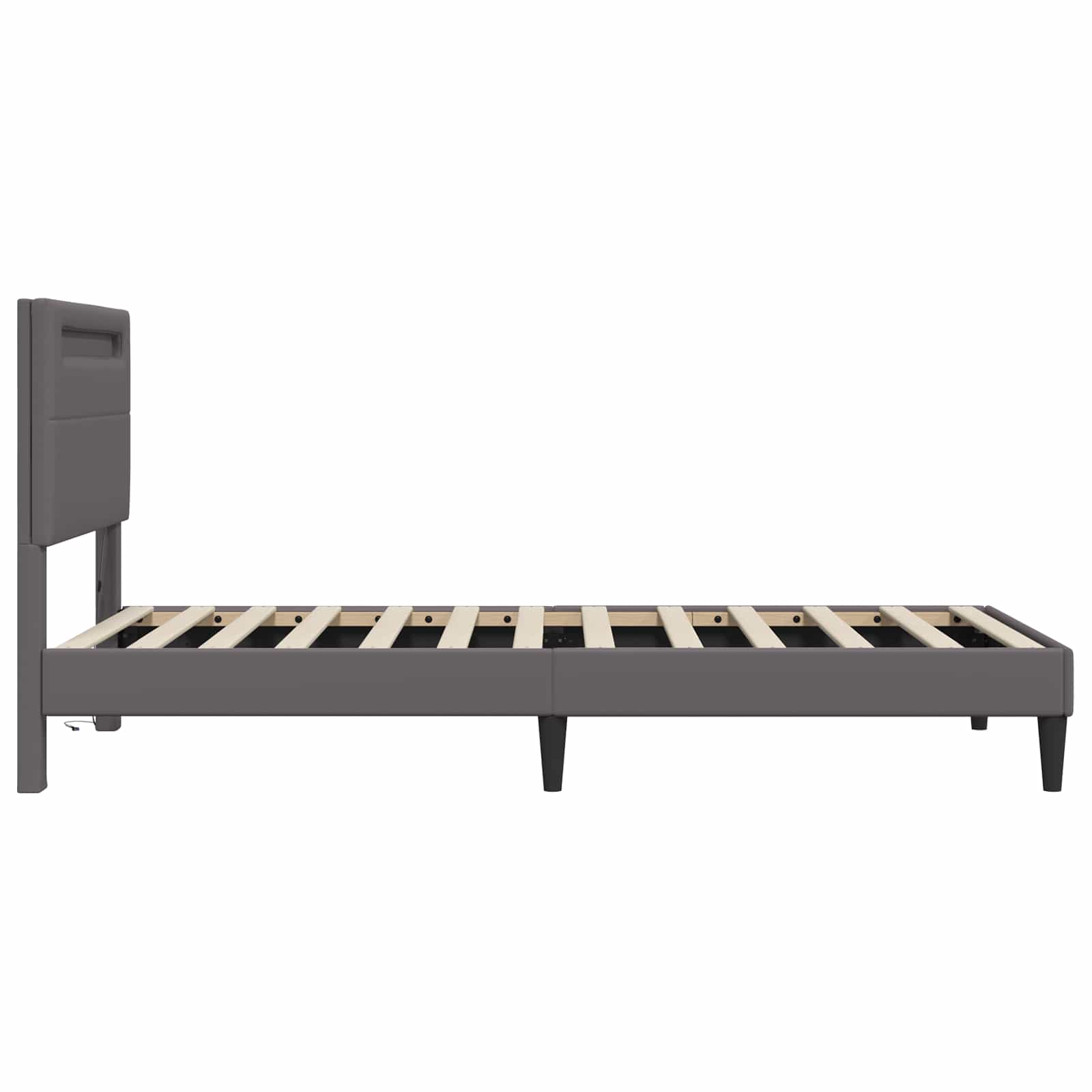 Krevetna konstrukcija Siva 90 x 190 cm Umjetna koža
