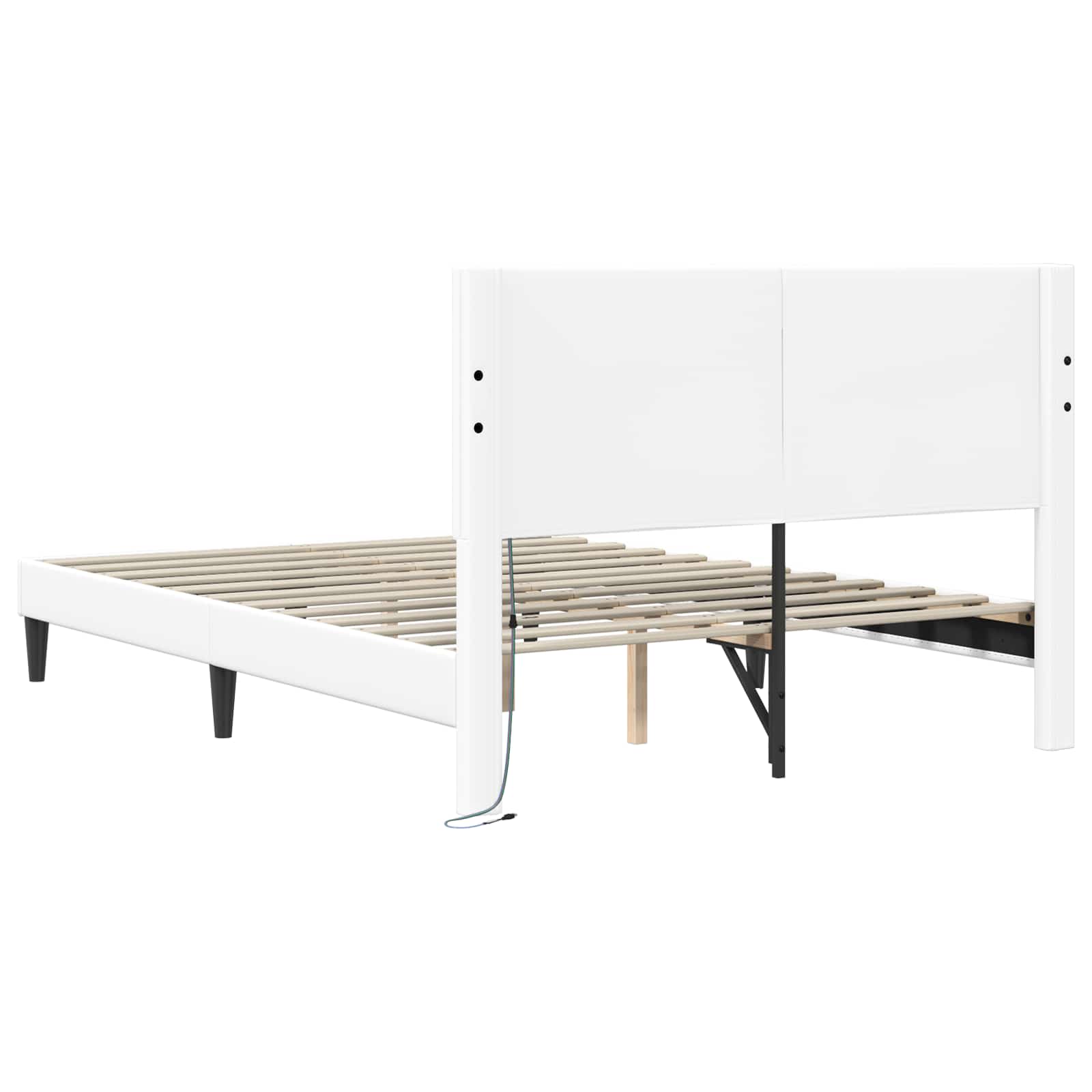 Krevetna konstrukcija Bijela 140 x 190 cm Umjetna koža