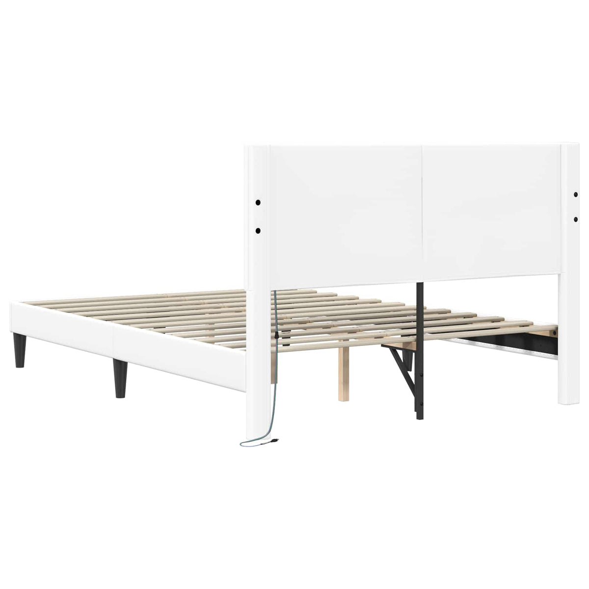 Krevetna konstrukcija Bijela 140 x 190 cm Umjetna koža