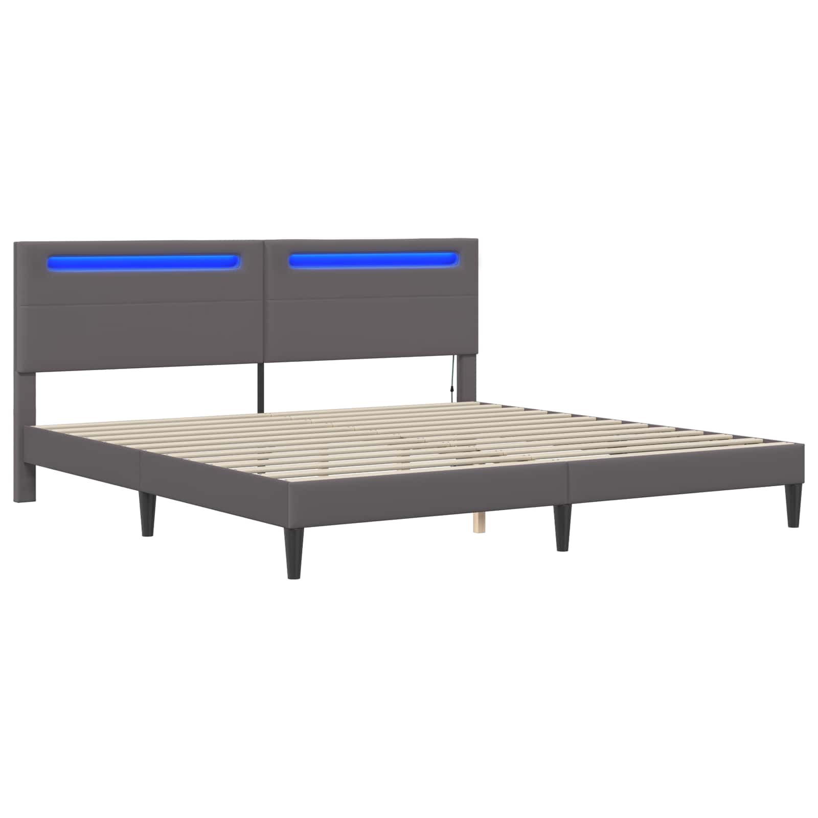 Krevetna konstrukcija Siva 180 x 200 cm Umjetna koža