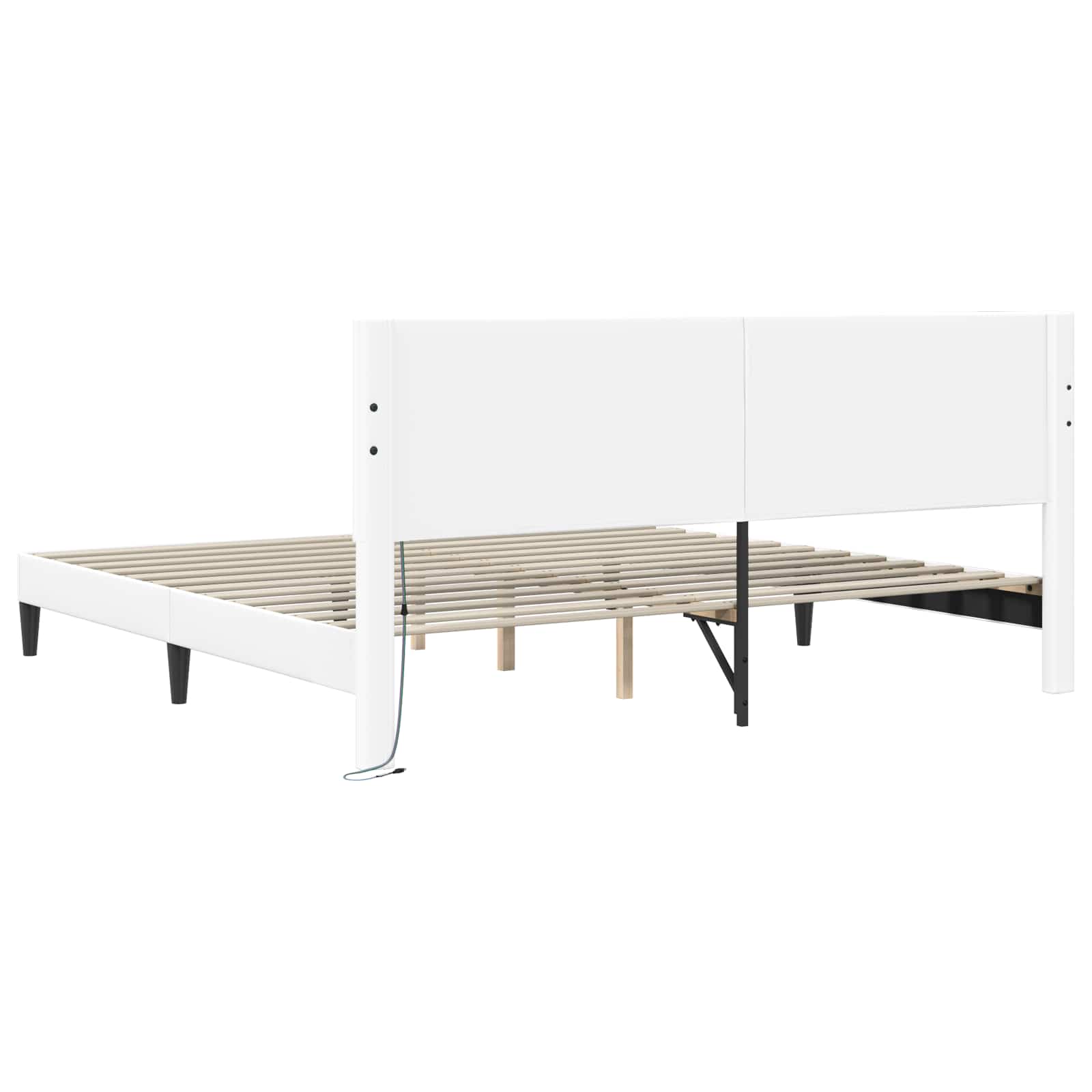 Krevetna konstrukcija Bijela 180 x 200 cm Umjetna koža