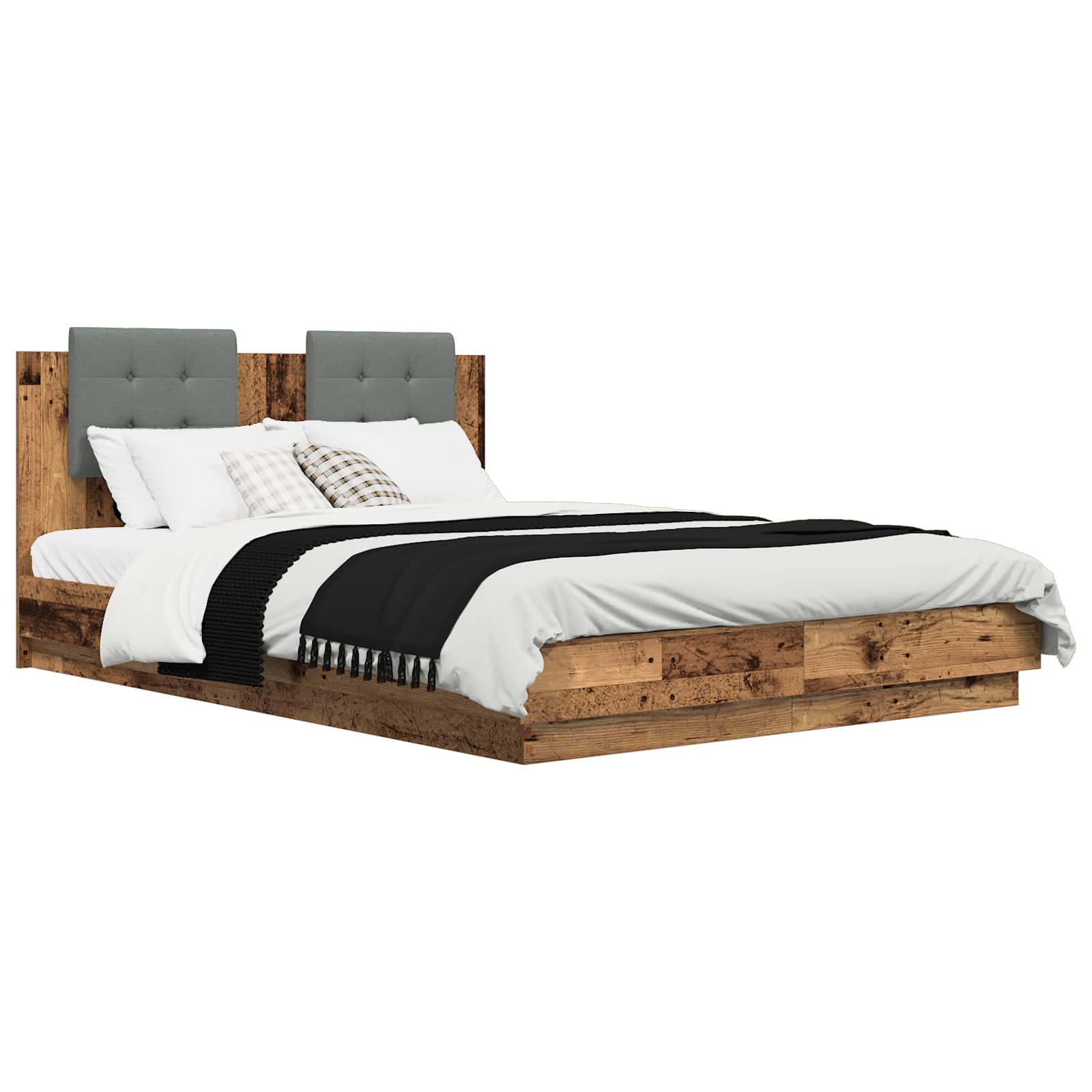 Okvir kreveta s uzglavljem s uzglavljem Staro drvo 120 x 200 cm