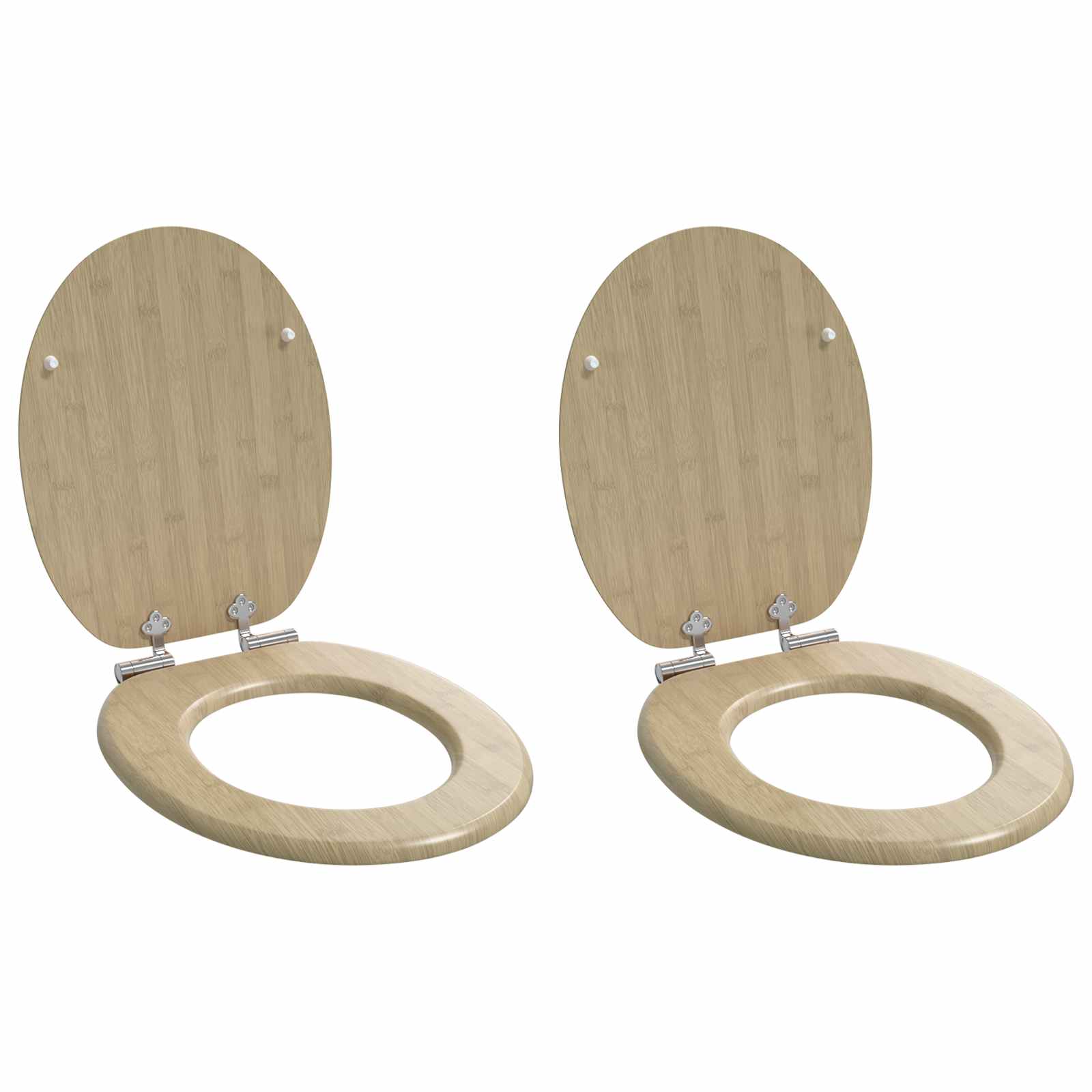 Toaletna sjedala s mekim zatvaranjem 2 pcs 44 x 38 cm MDF ploča