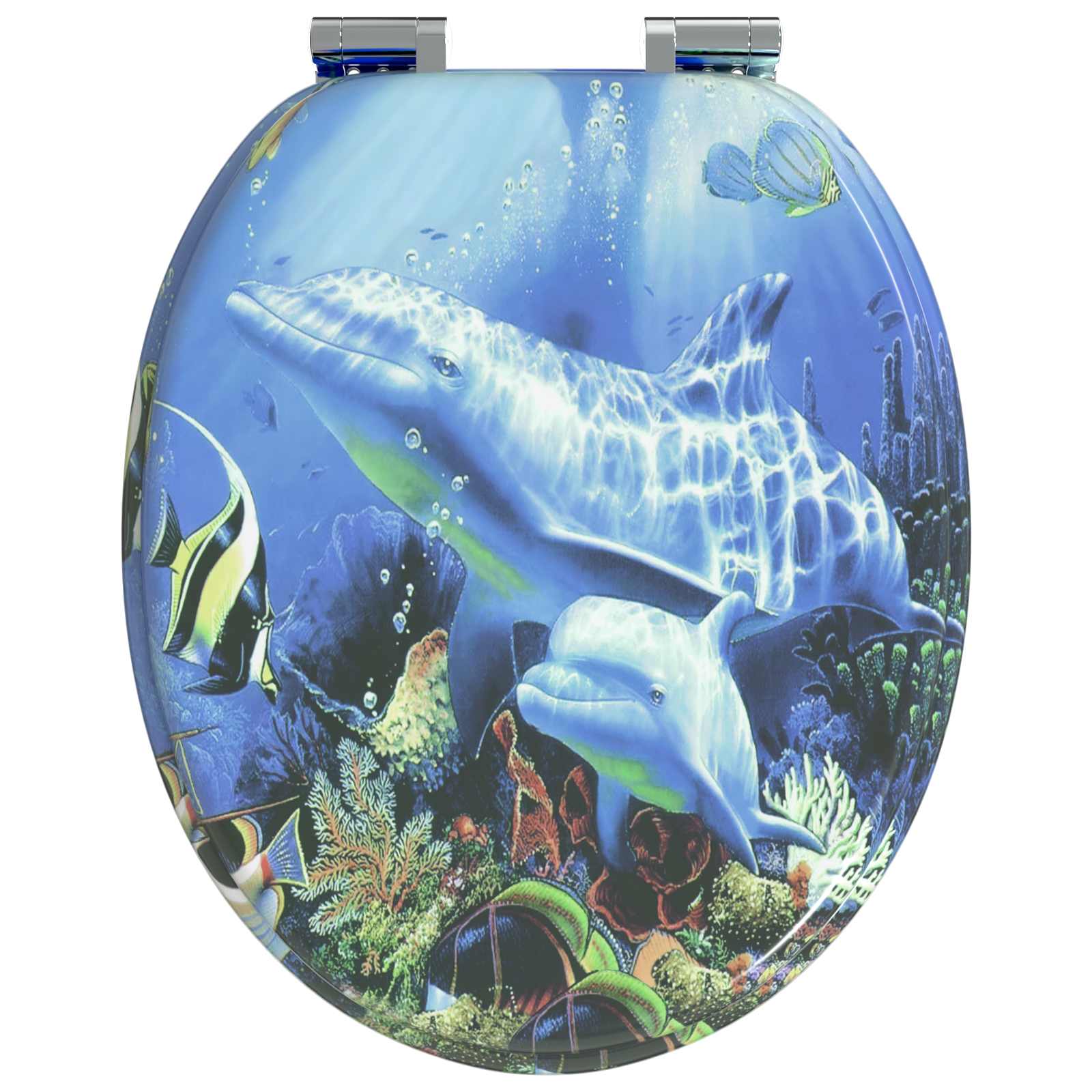 Toaletna sjedala s mekim zatvaranjem 2 pcs Plava 44 x 38 cm