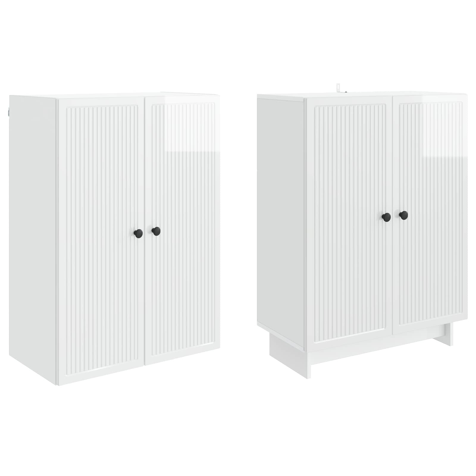 Set ormara 2 pcs Bijela visokog sjaja 66 x 34,5 x 90 cm
