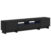 5-dijelni LED TV ormarić Crna Konstruirano drvo