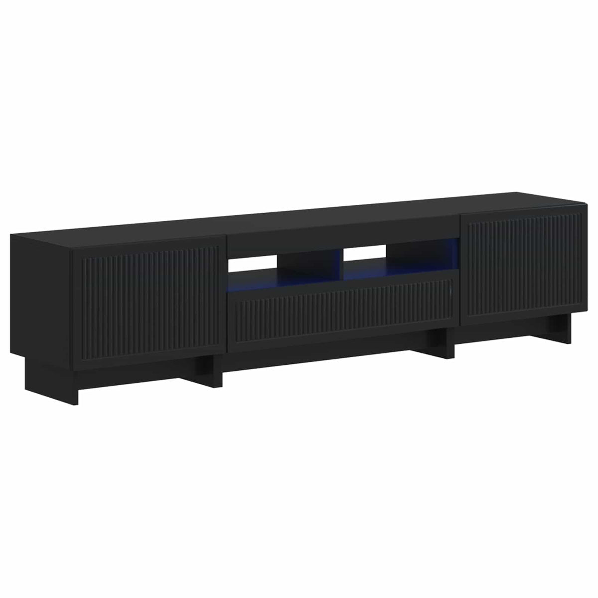 5-dijelni LED TV ormarić Crna Konstruirano drvo