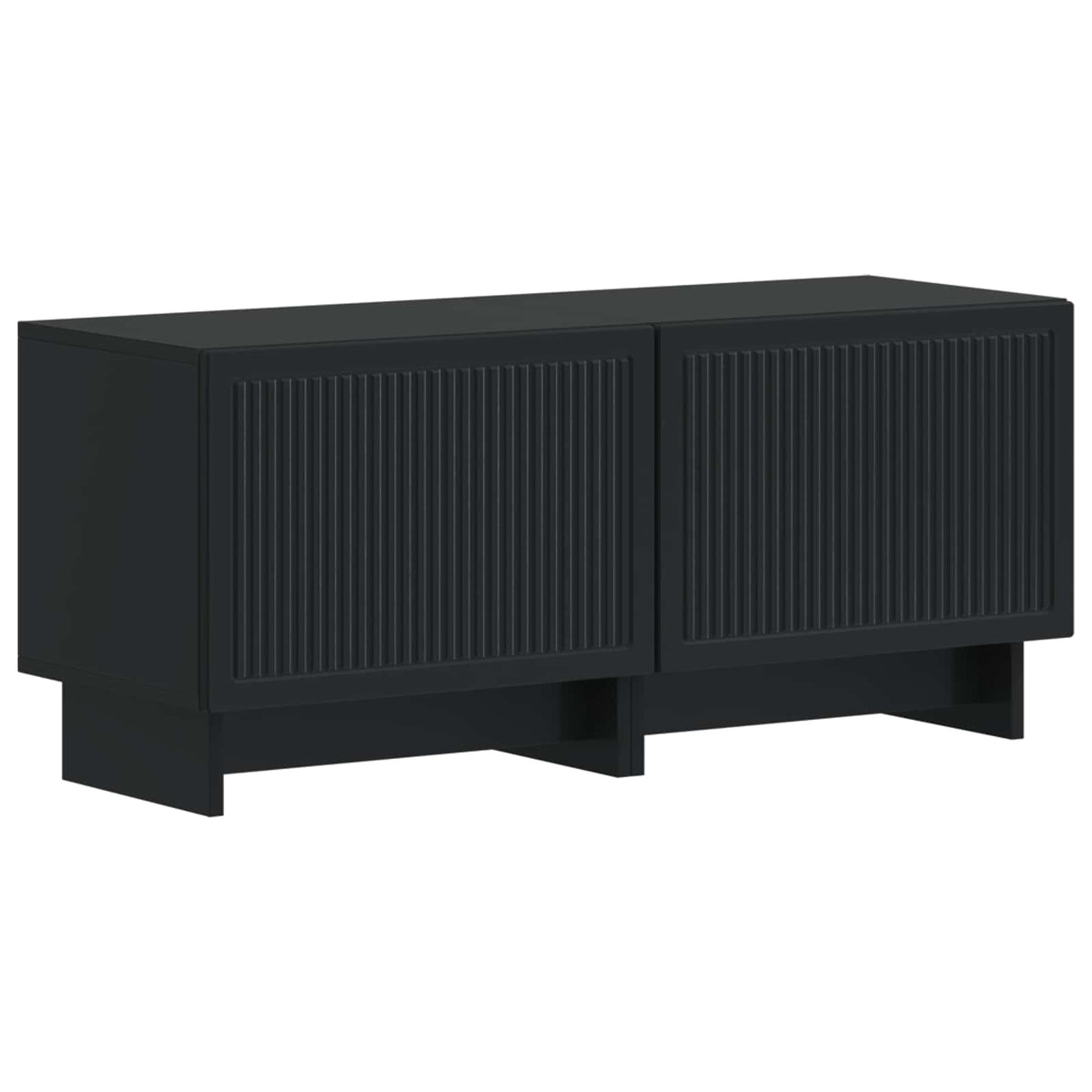 5-dijelni LED TV ormarić Crna Konstruirano drvo