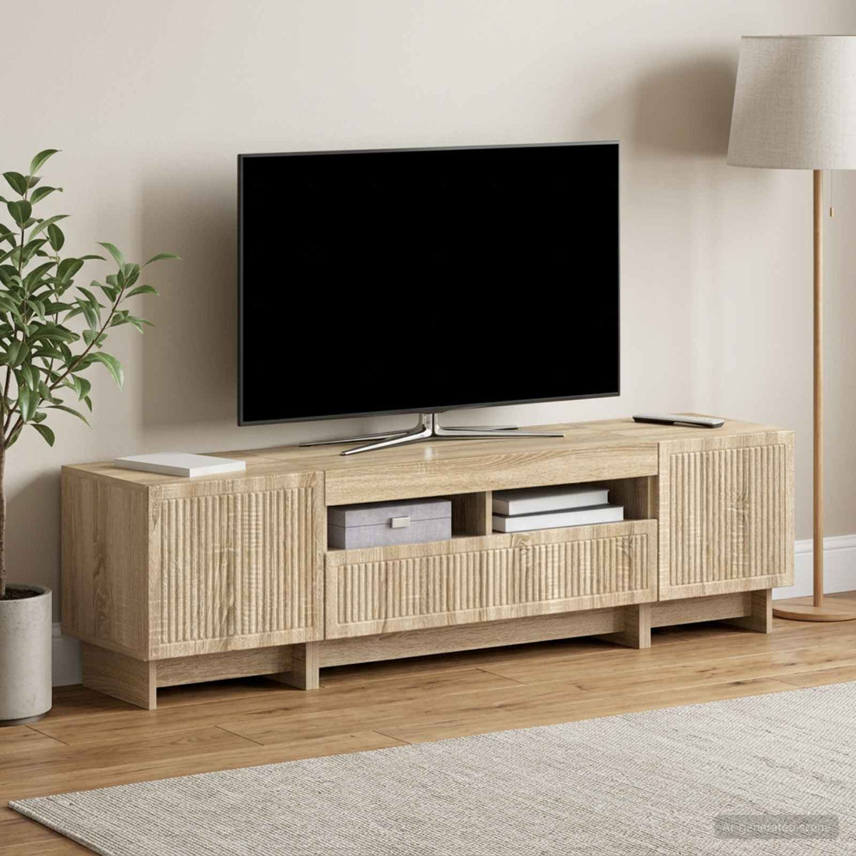 3-dijelni LED TV kabinet EDE Hrast sonoma Konstruirano drvo