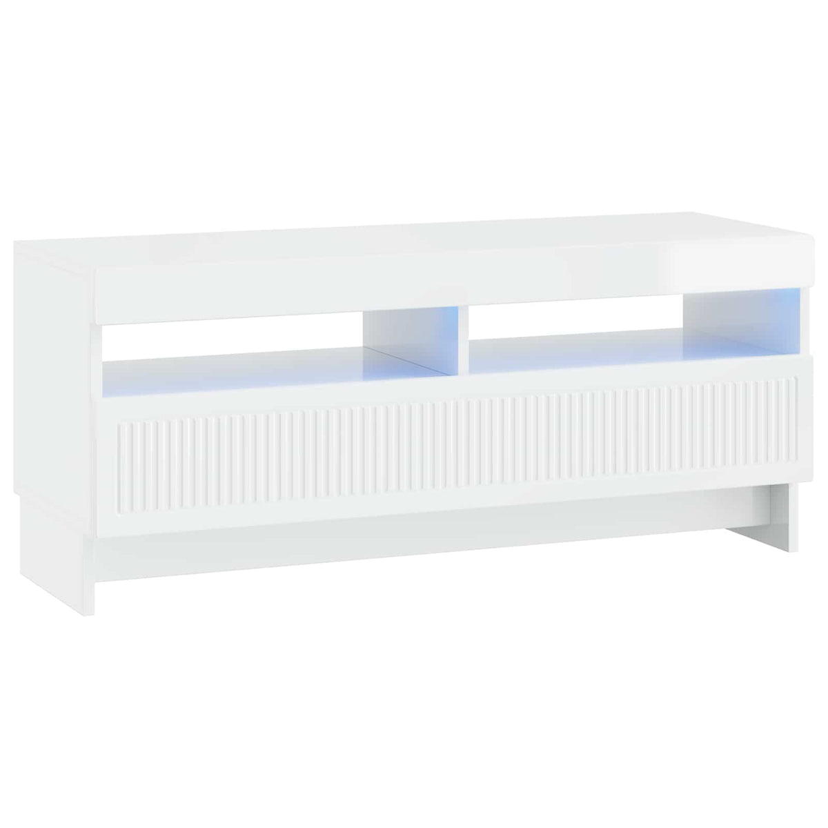 5-dijelni LED TV ormarić Bijela visokog sjaja Konstruirano drvo