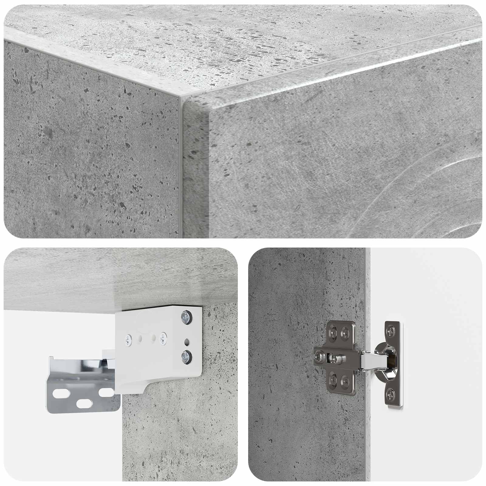 Set ormara 2 pcs Betonska siva Konstruirano drvo